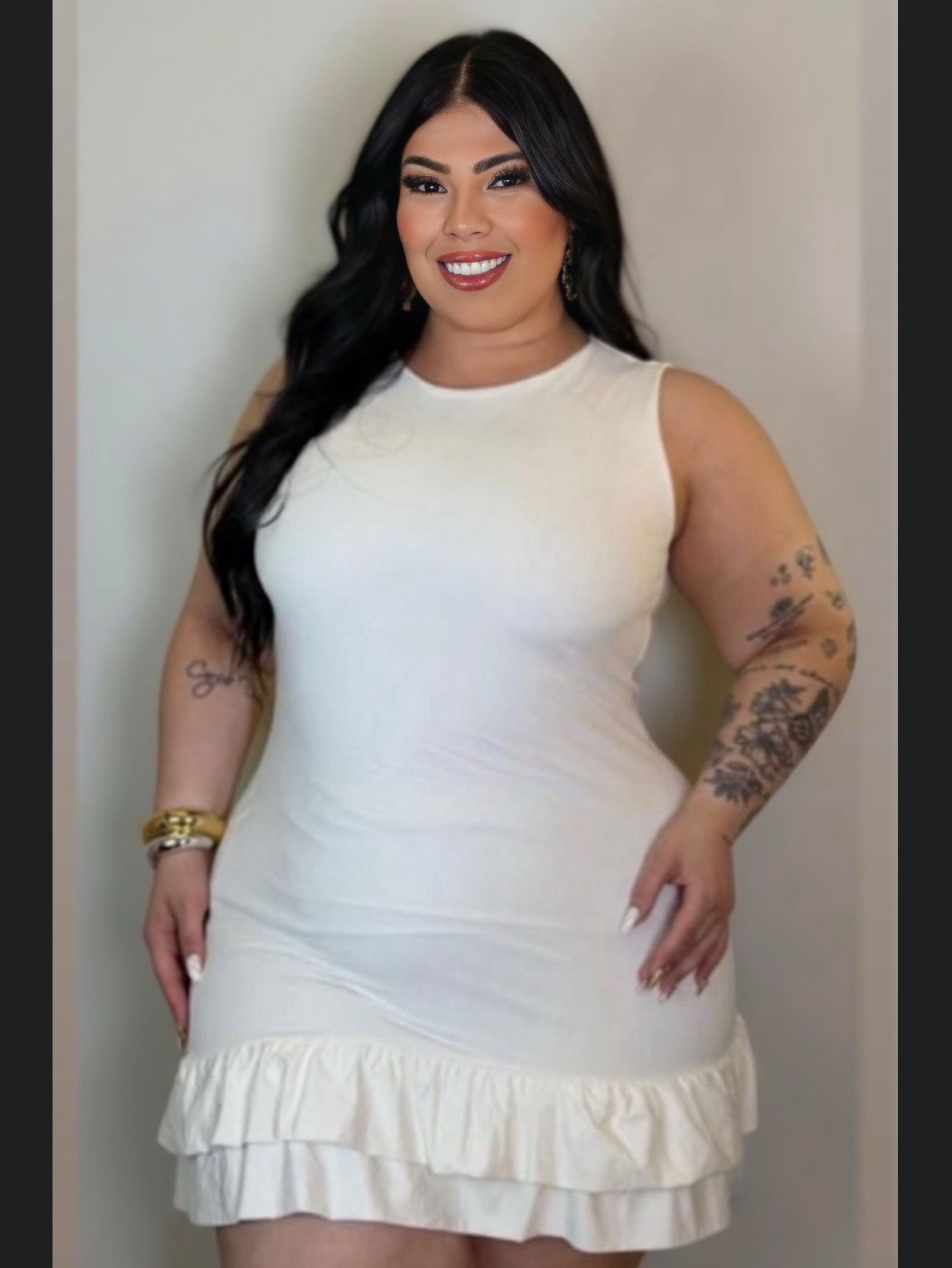 Vestido Luiza babado Plus Size