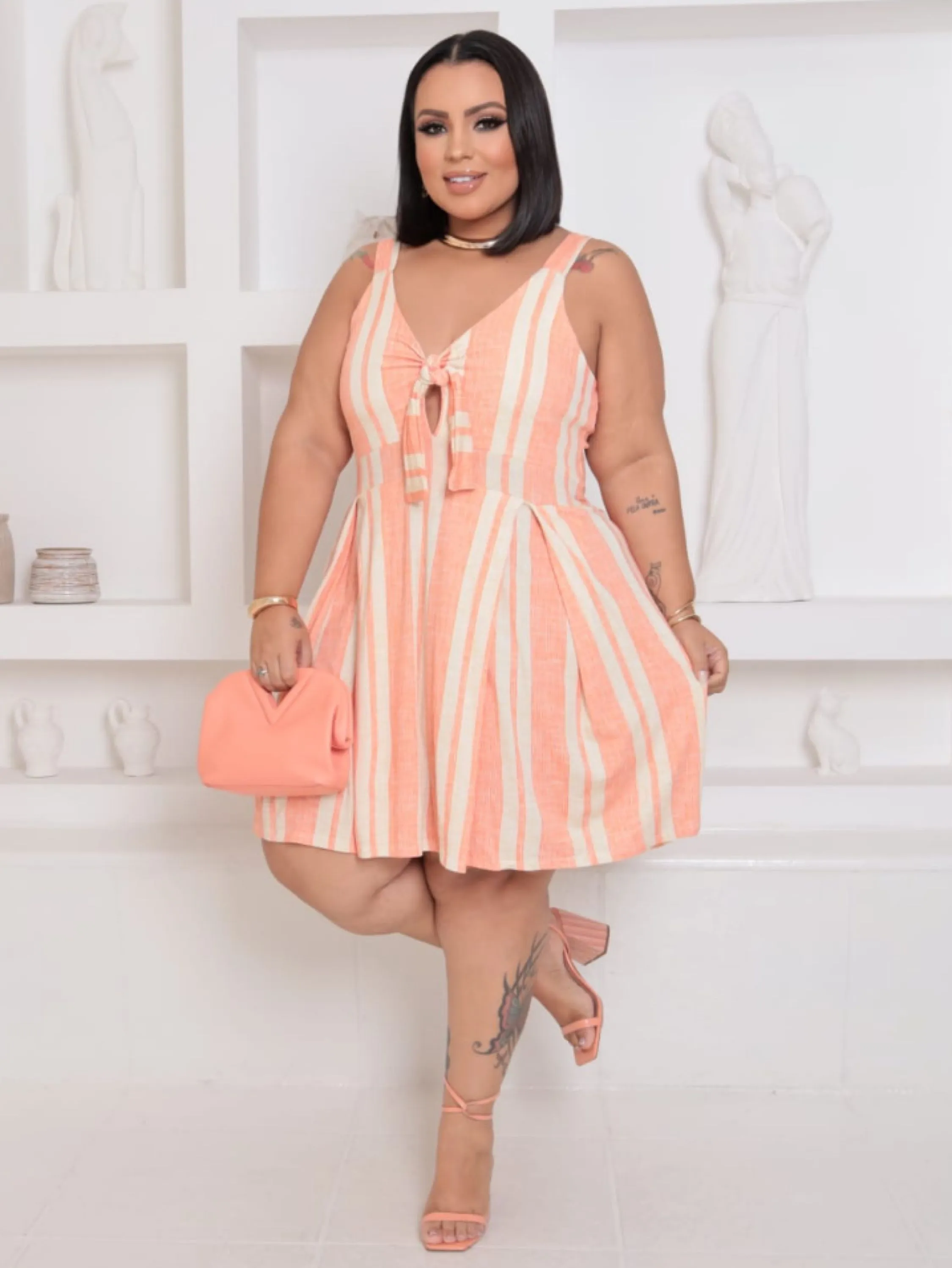 Vestido laço alcinha Plus Size