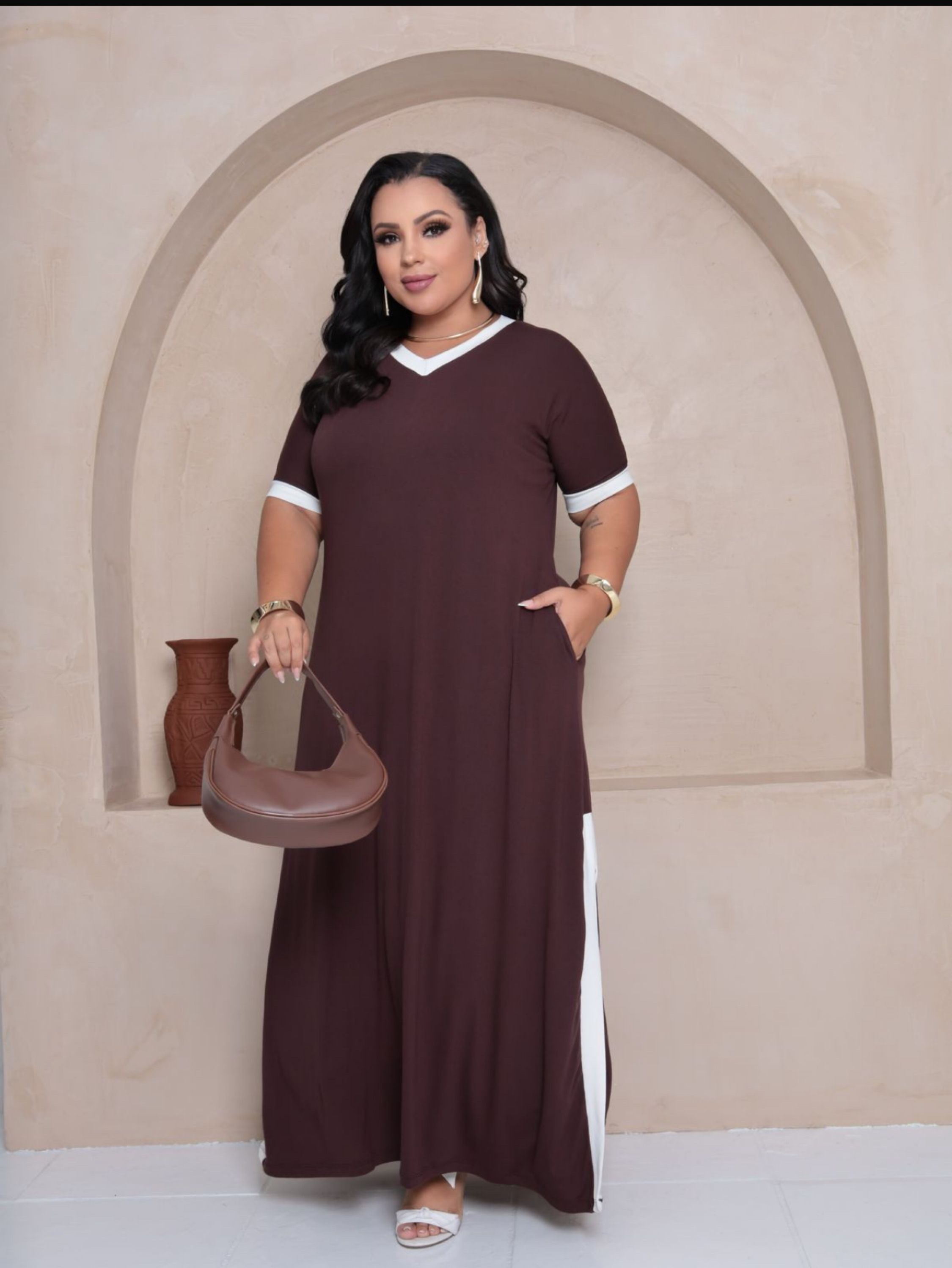Vestido bicolor viscolycra Plus Size