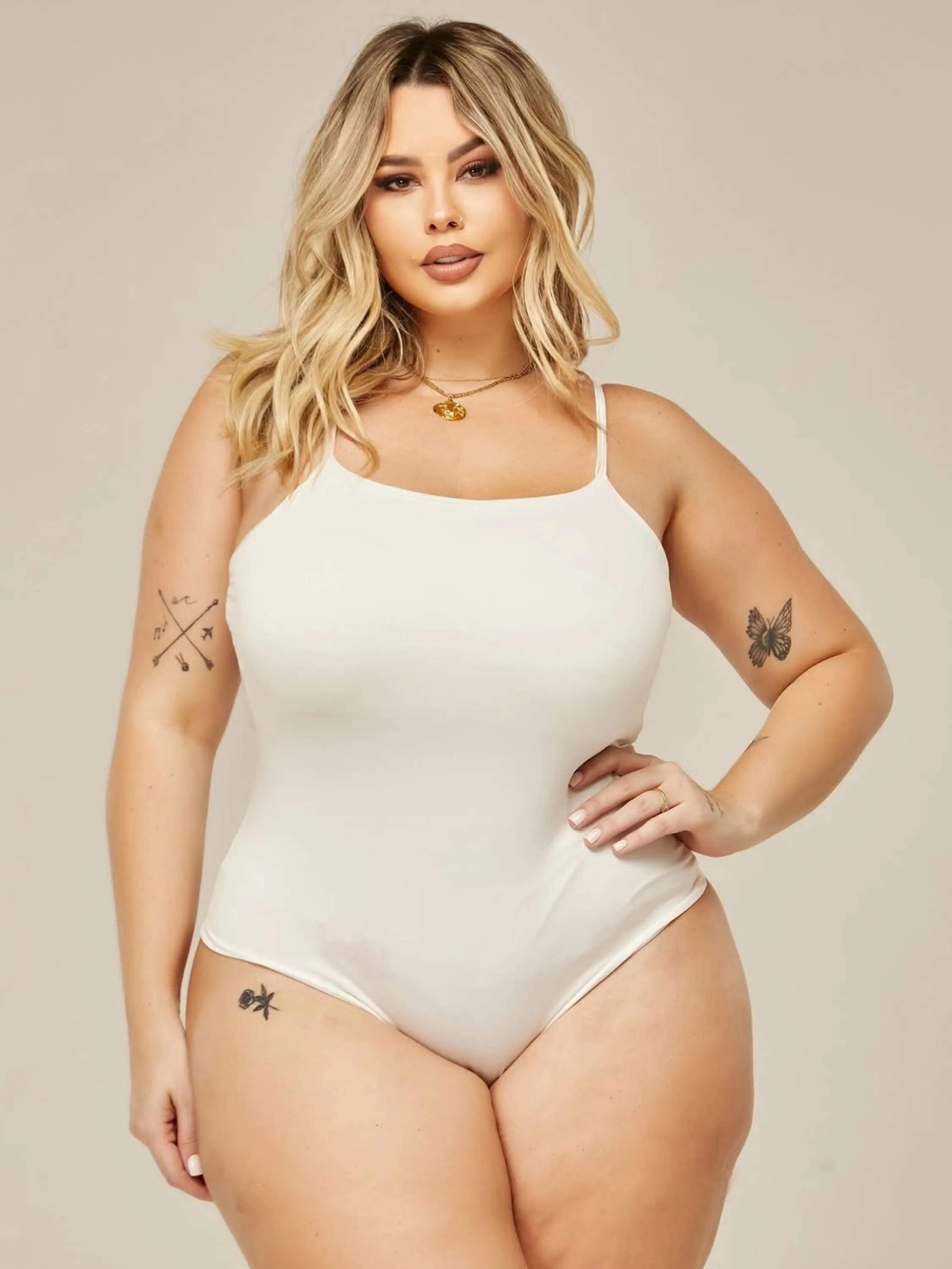 Body alça fina suplex Plus Size