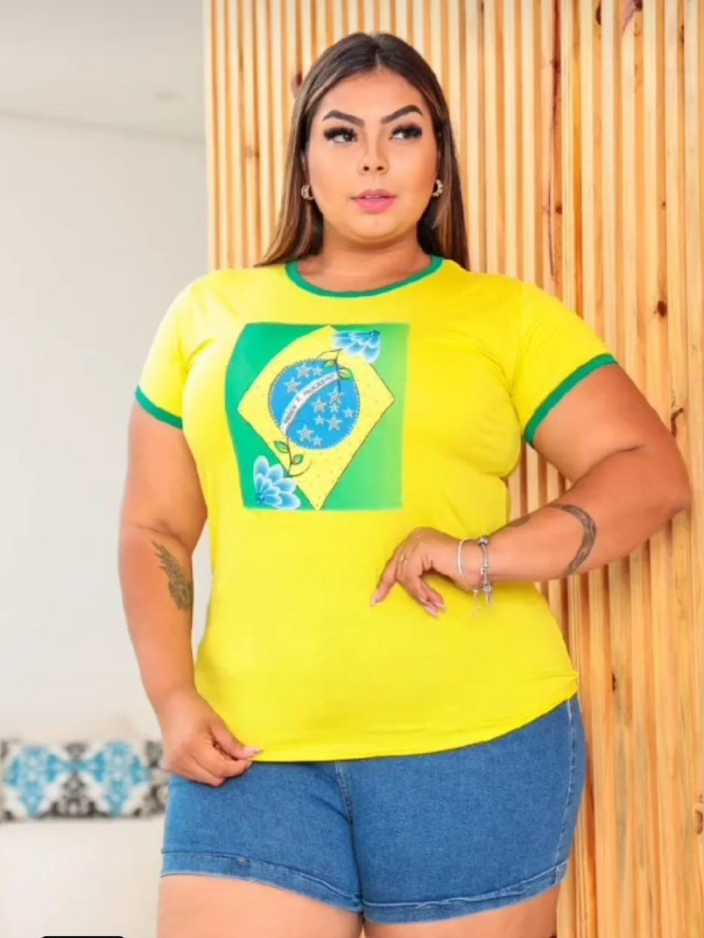 Blusa Brasil viscolycra Plus Size