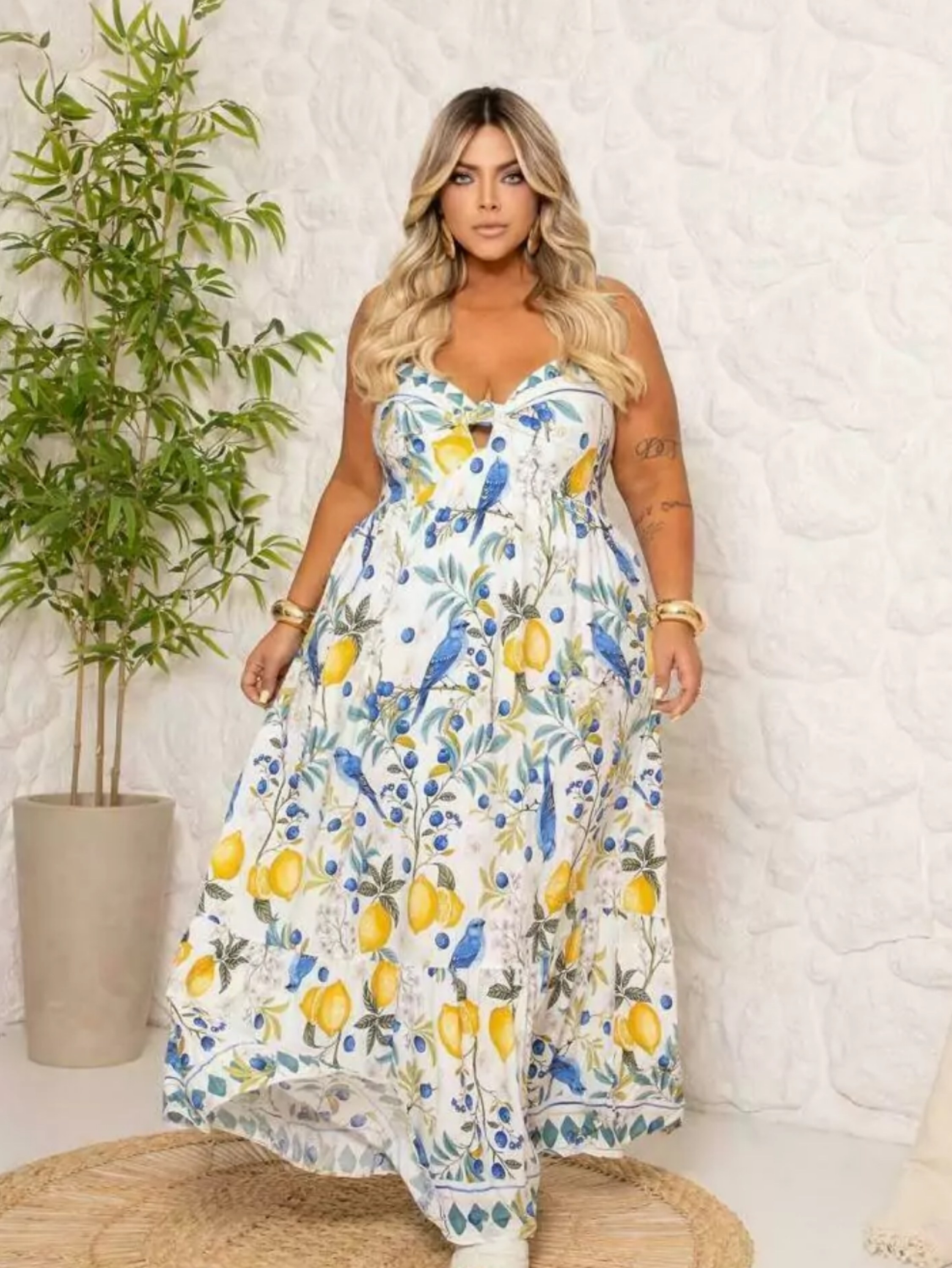 Vestido Florência longo Farm Plus Size