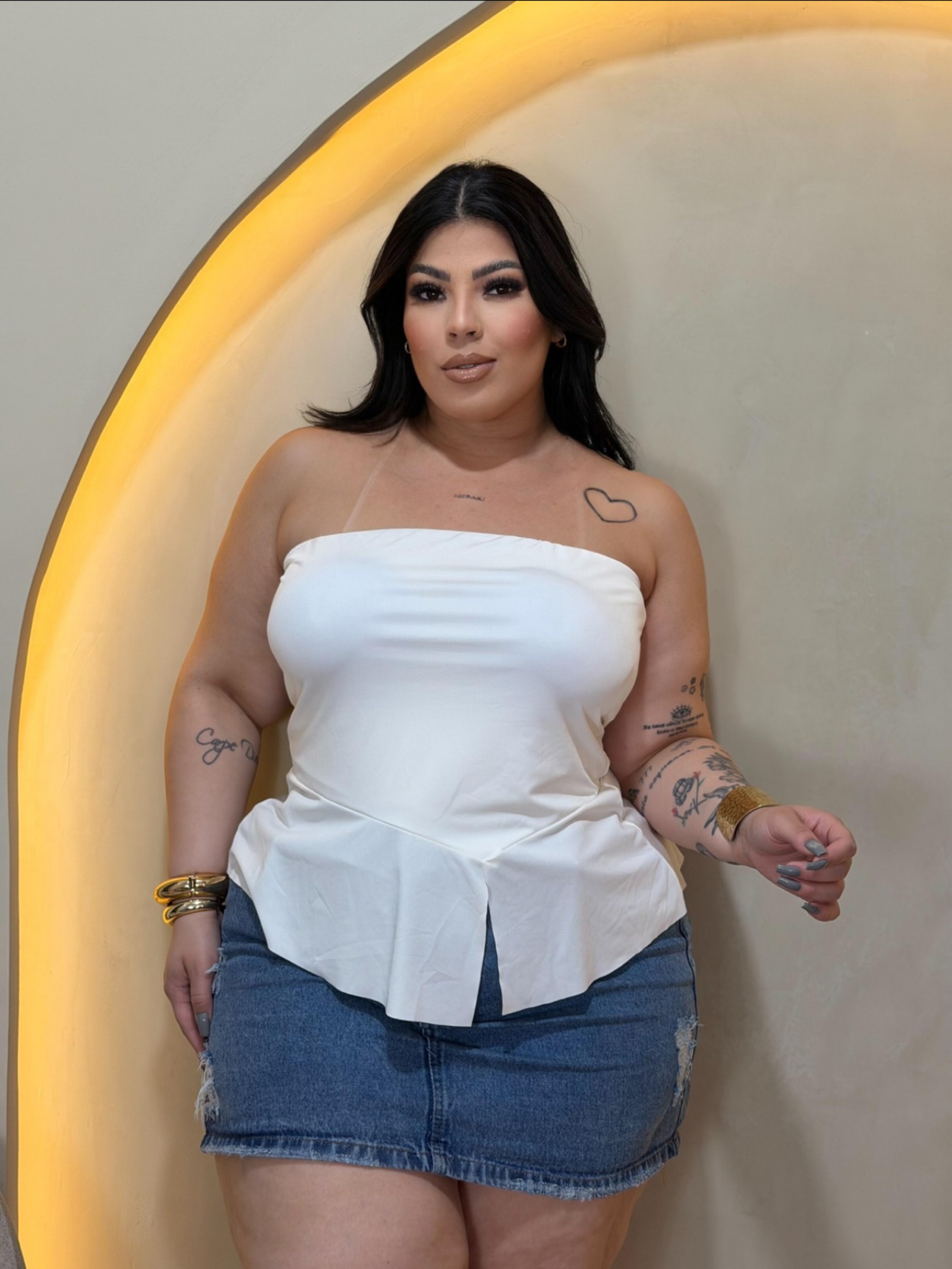 Blusa Larissa tomara que caia Plus Size