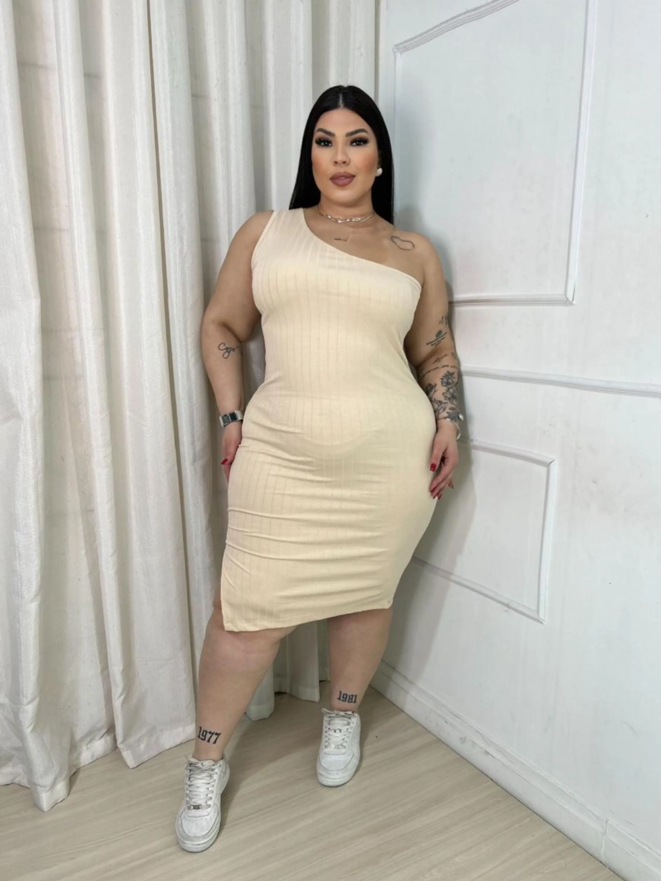 Vestido nula manca Amélia Plus Size
