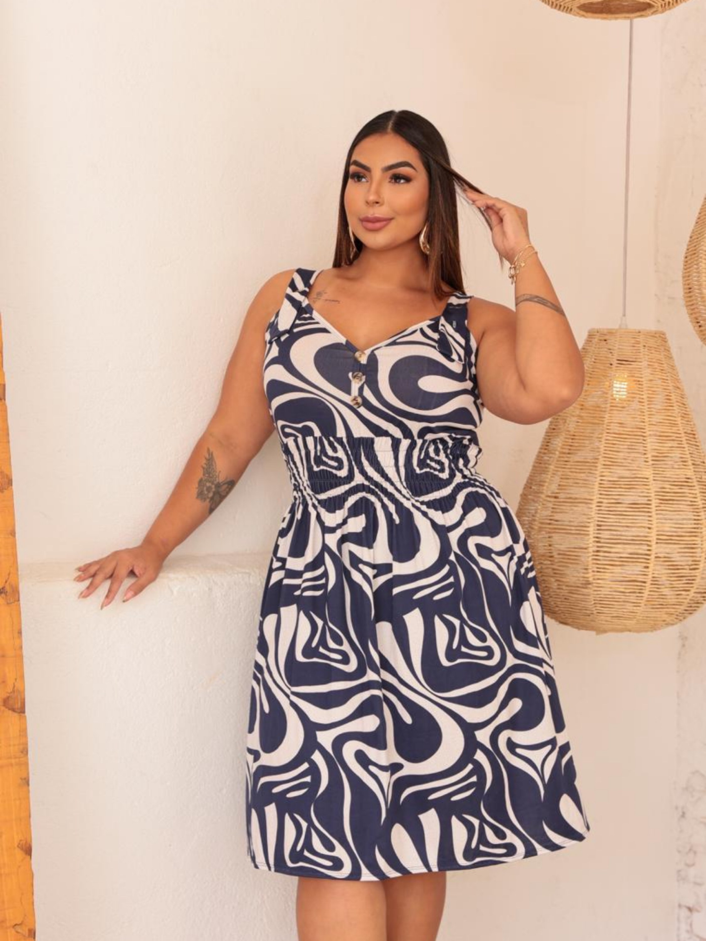 Vestido alcinha romantic Plus Size