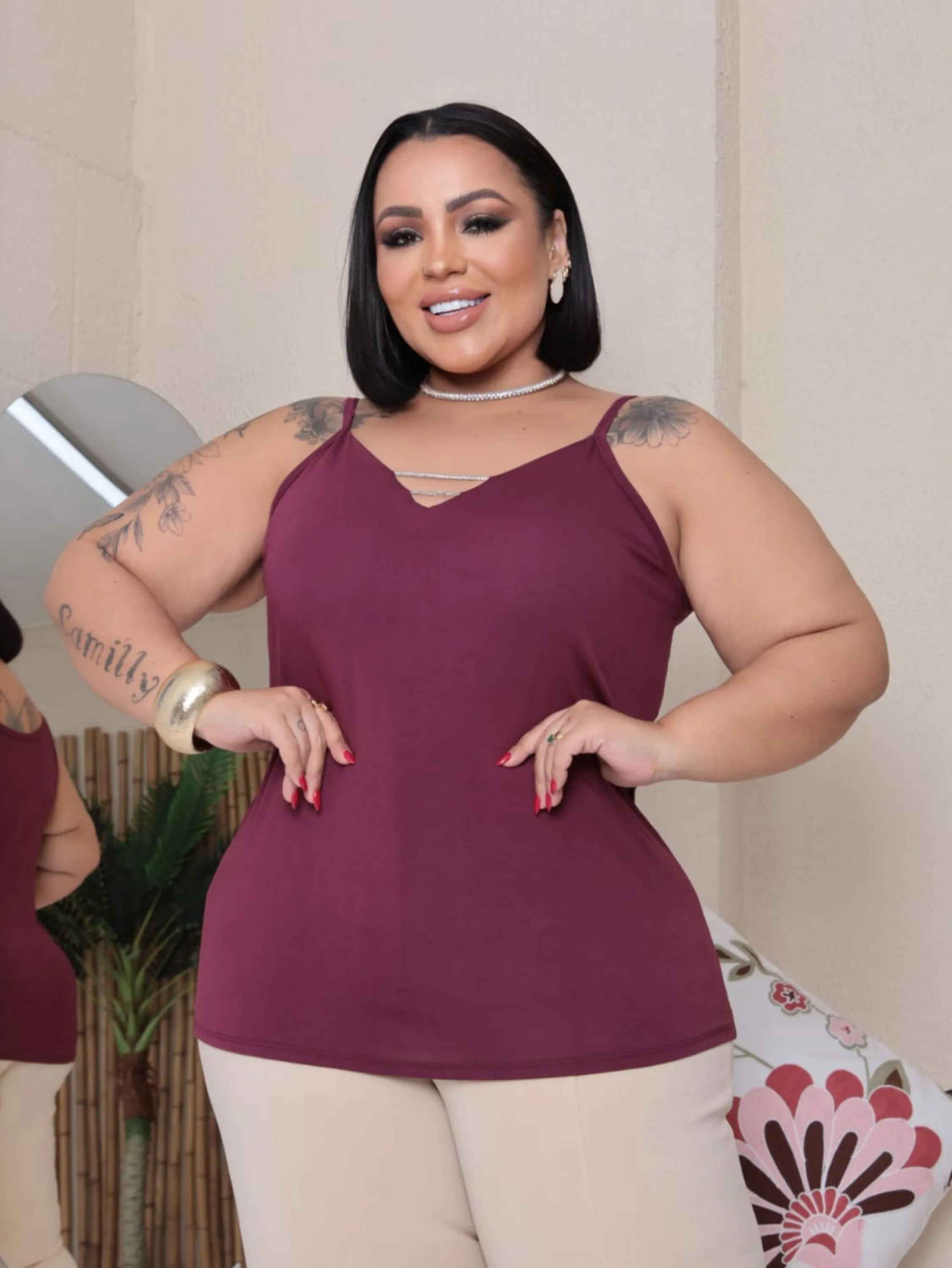 Regata brilho Plus Size