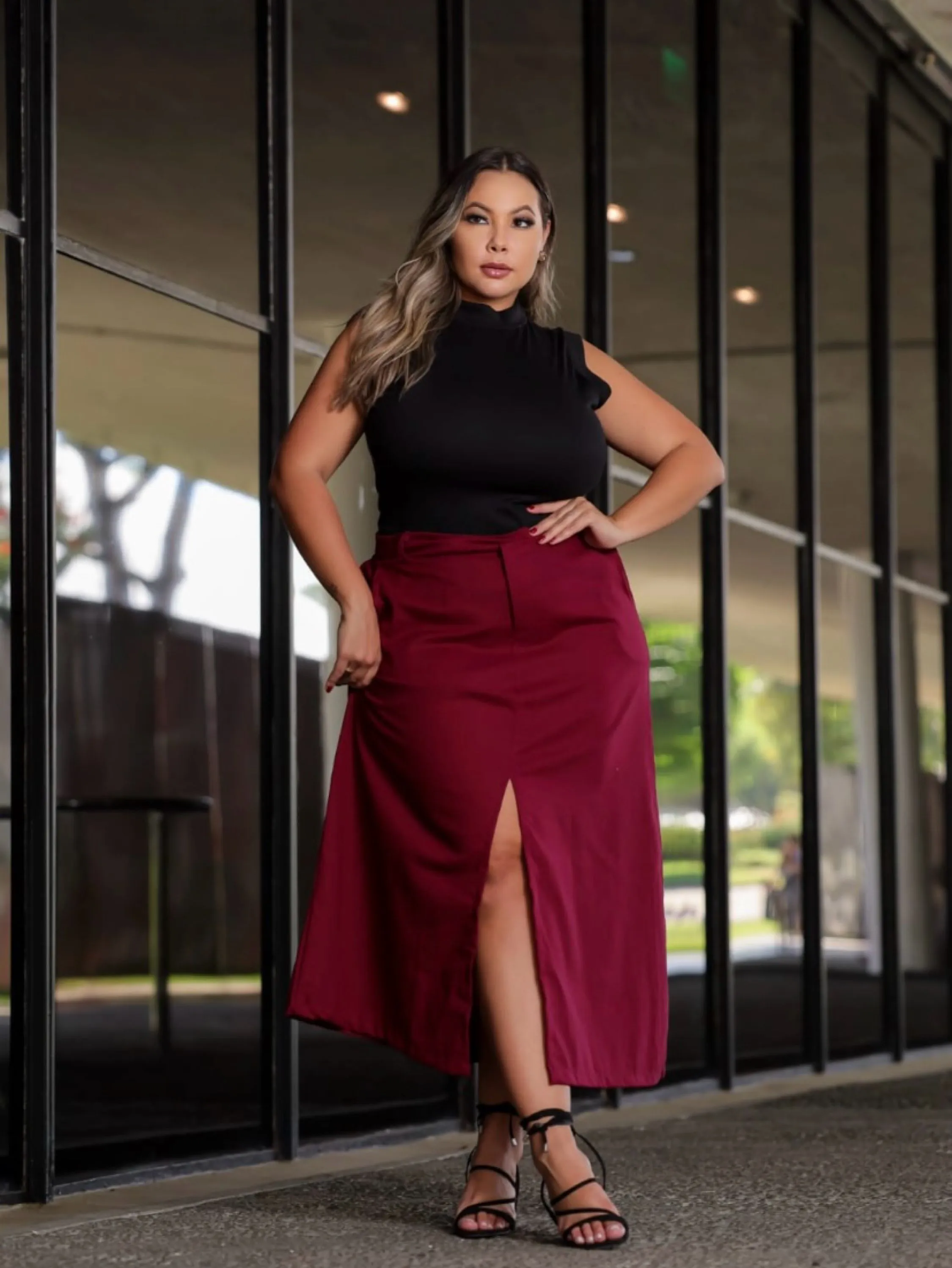 Saia linho Plus Size