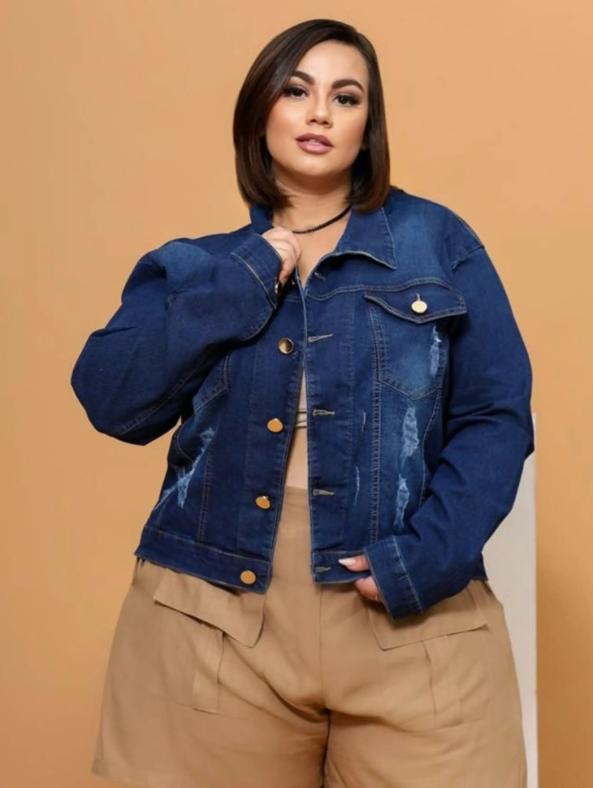 Jaqueta jeans Plus Size