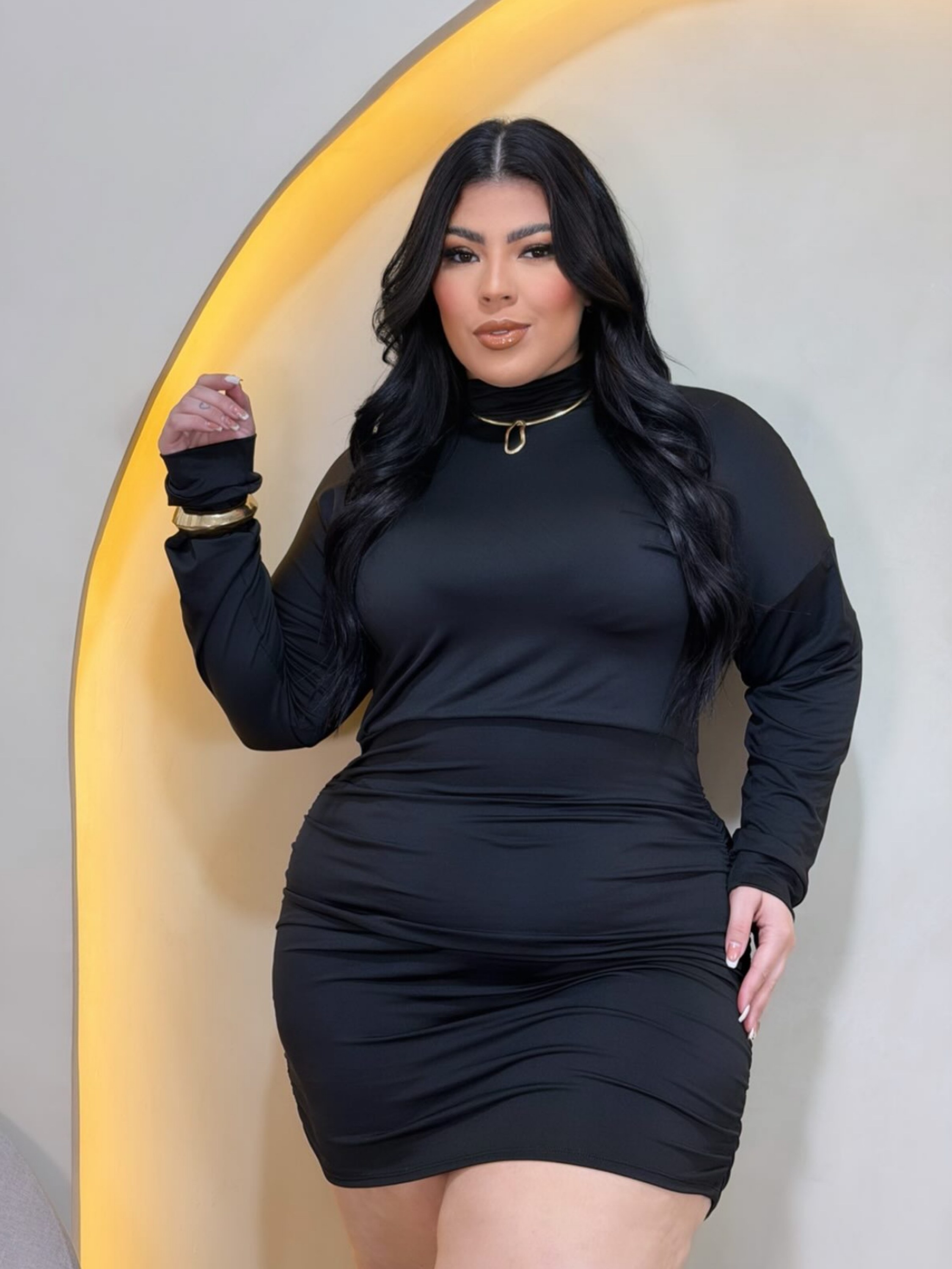 Vestido suplex golinha Plus Size