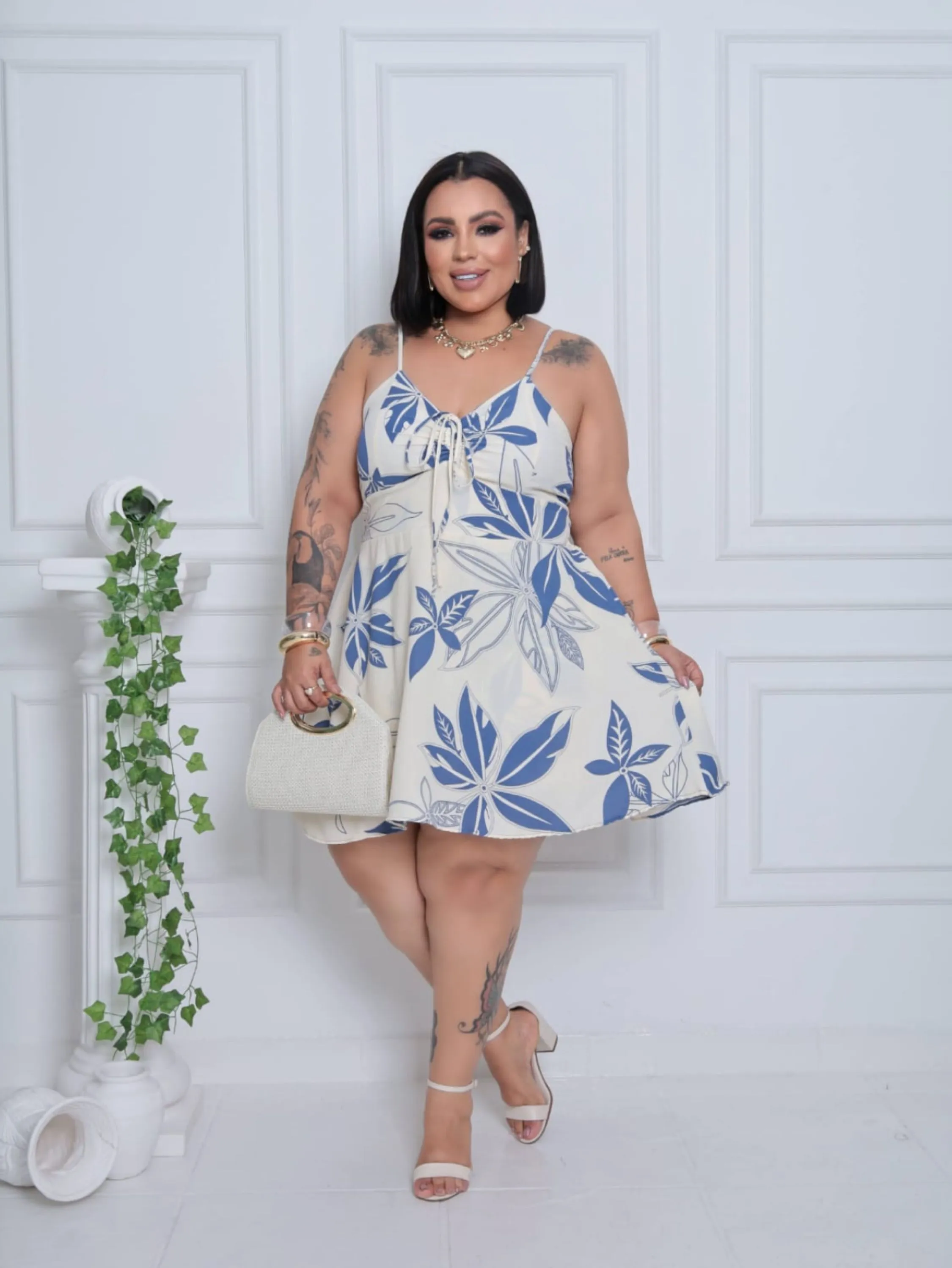 Vestido macaquinho Priscila Plus Size