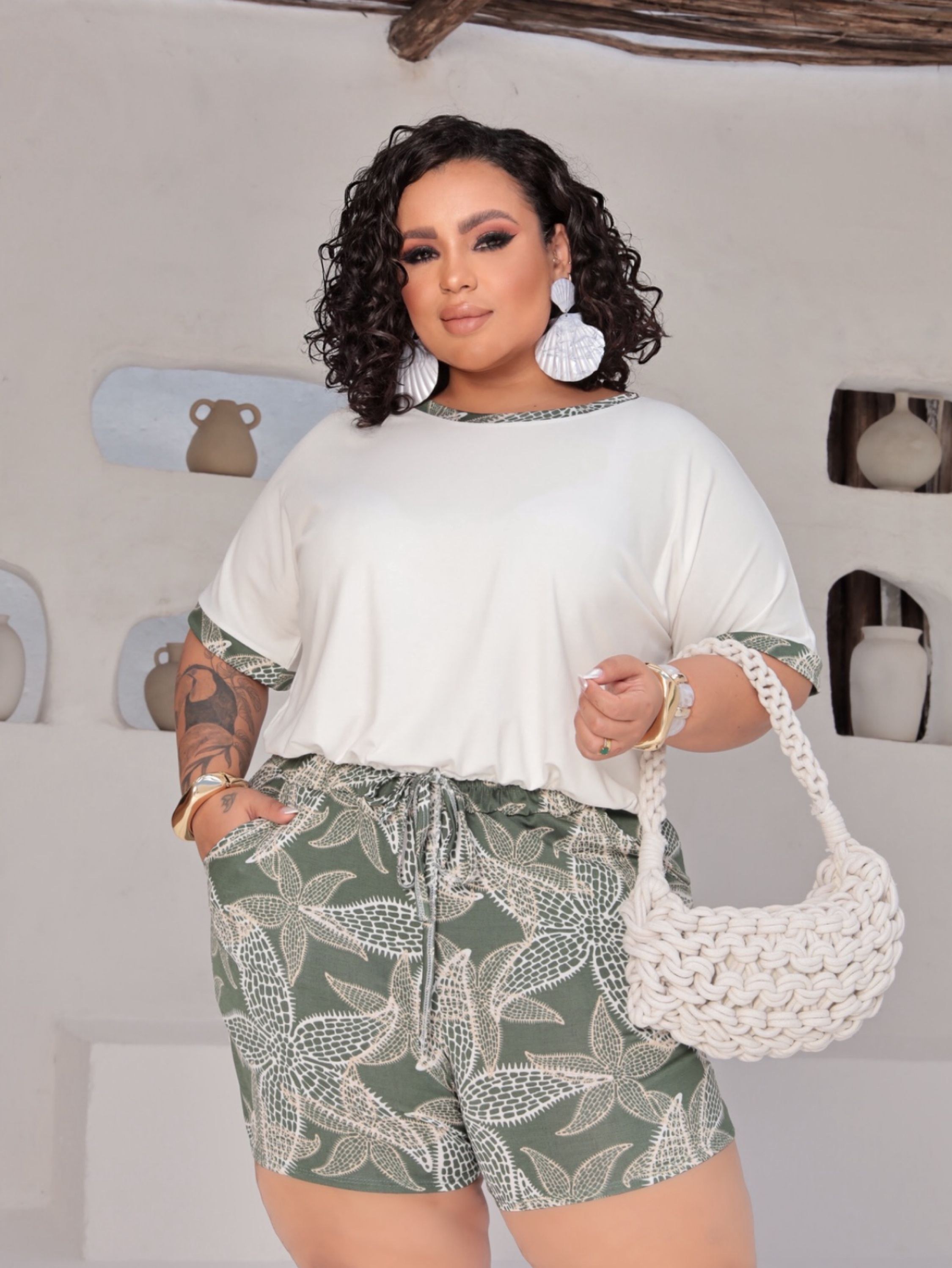 Conjunto shorts Brenda Plus Size