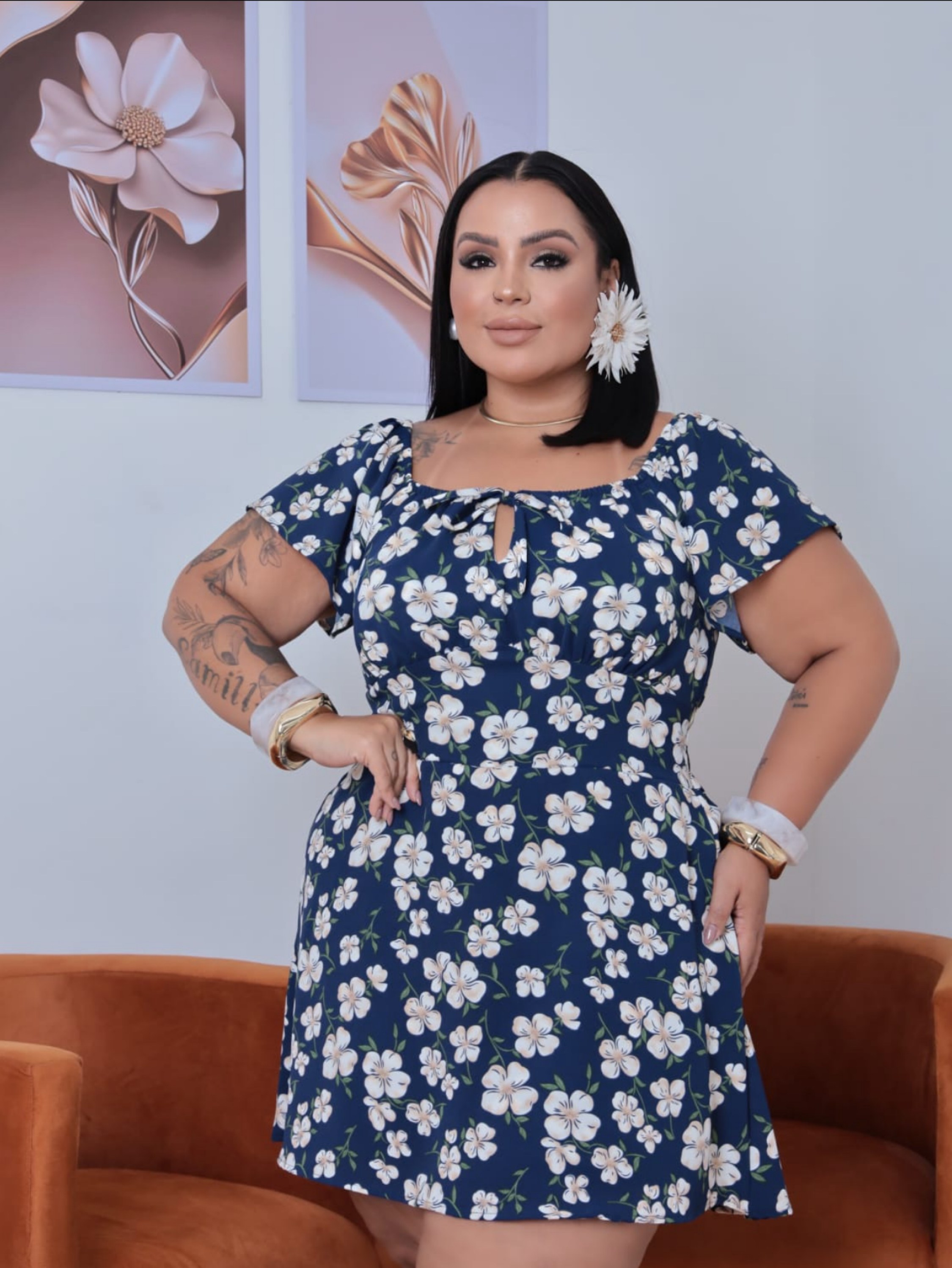 Vestido macaquinho Emily Plus Size