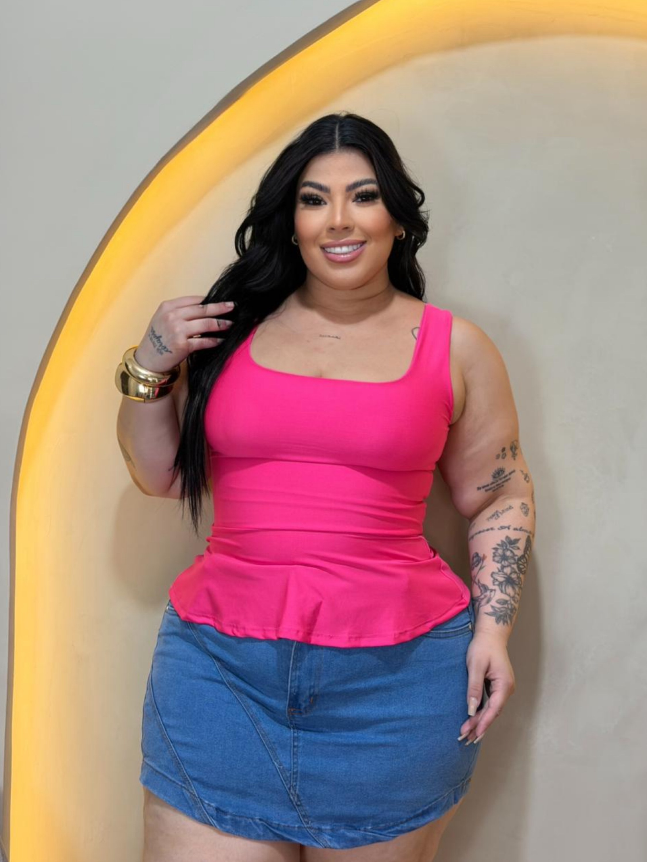 Blusa bata Plus Size