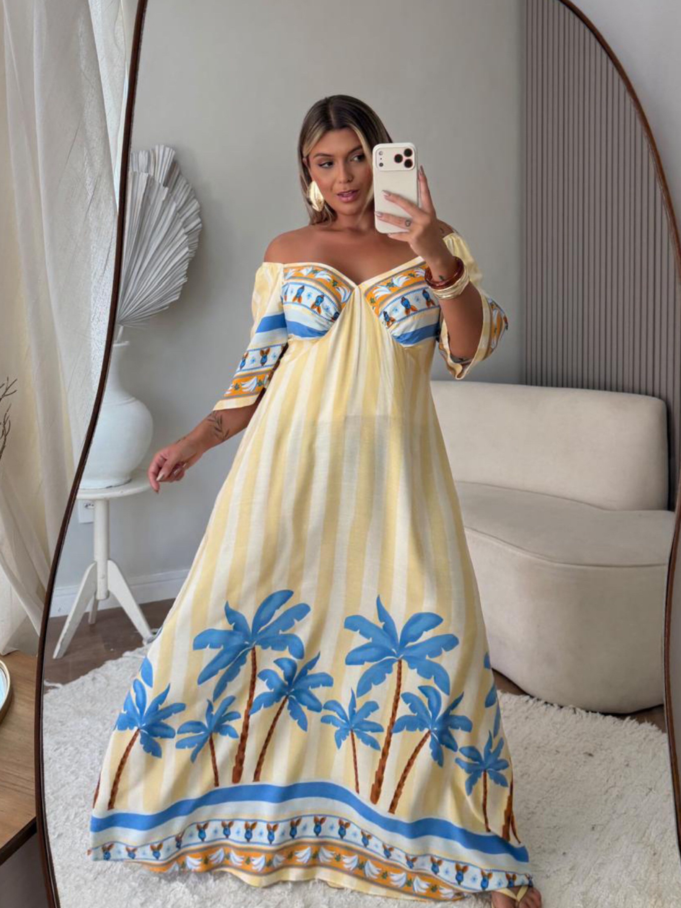 Vestido longo Luara farm Plus Size