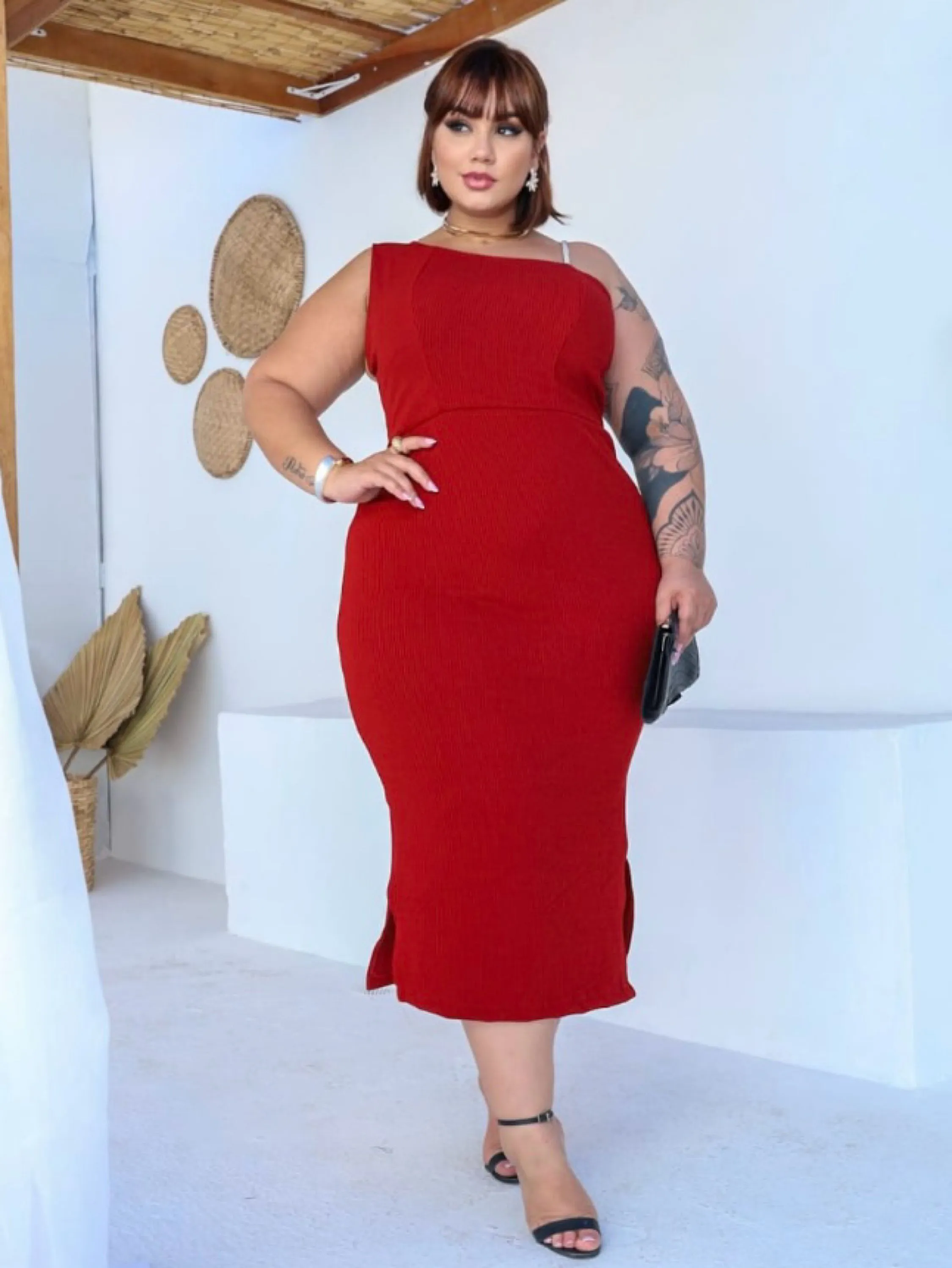 Vestido mídi Luana Plus Size