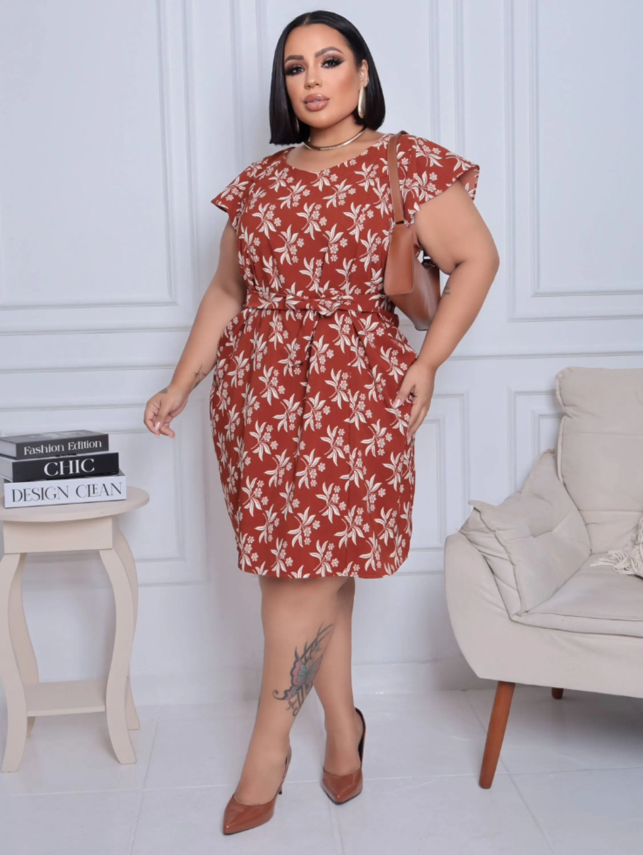 Vestido Vera cintinho Plus Size