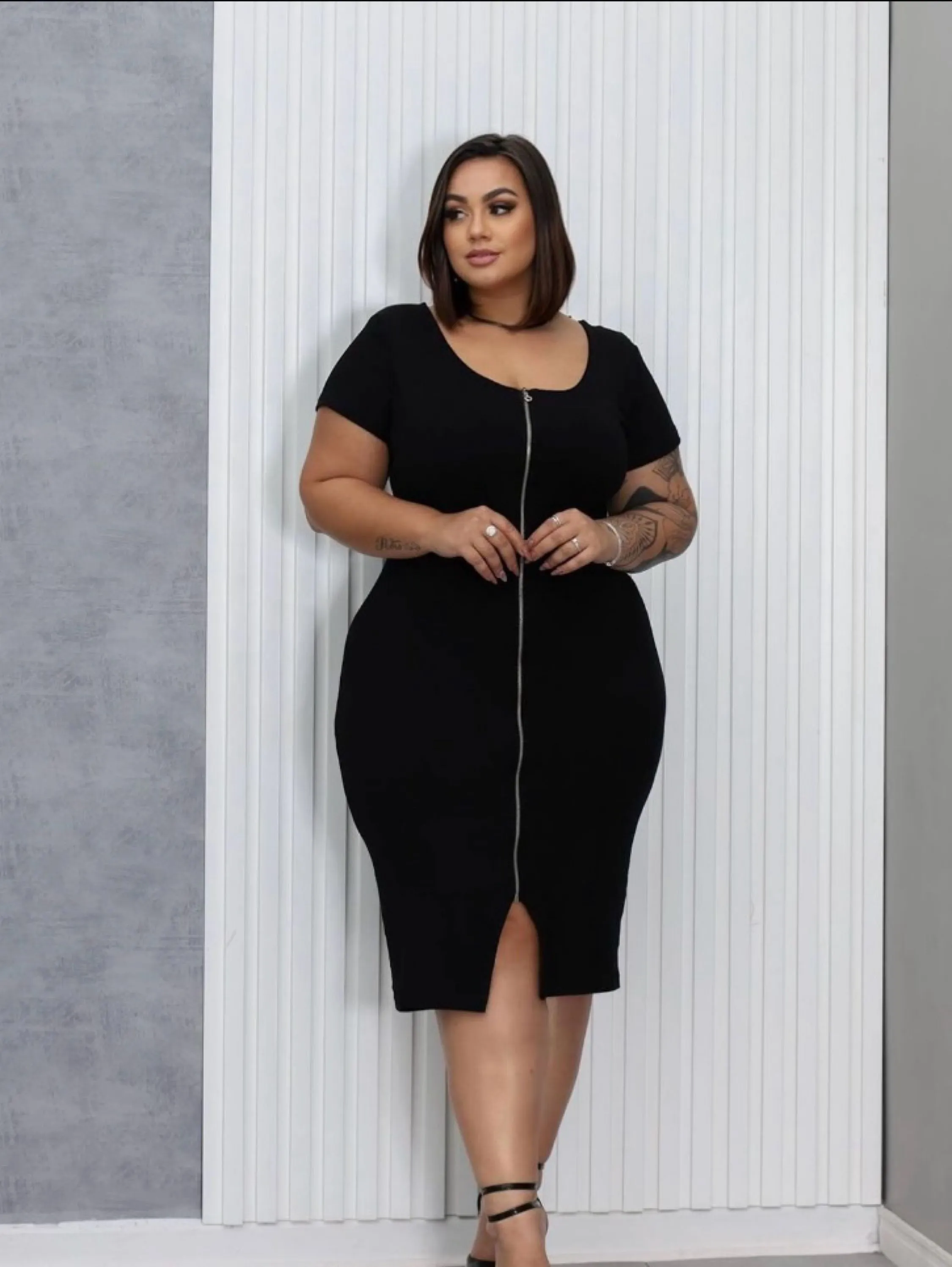 Vestido zíper Mirela Plus Size