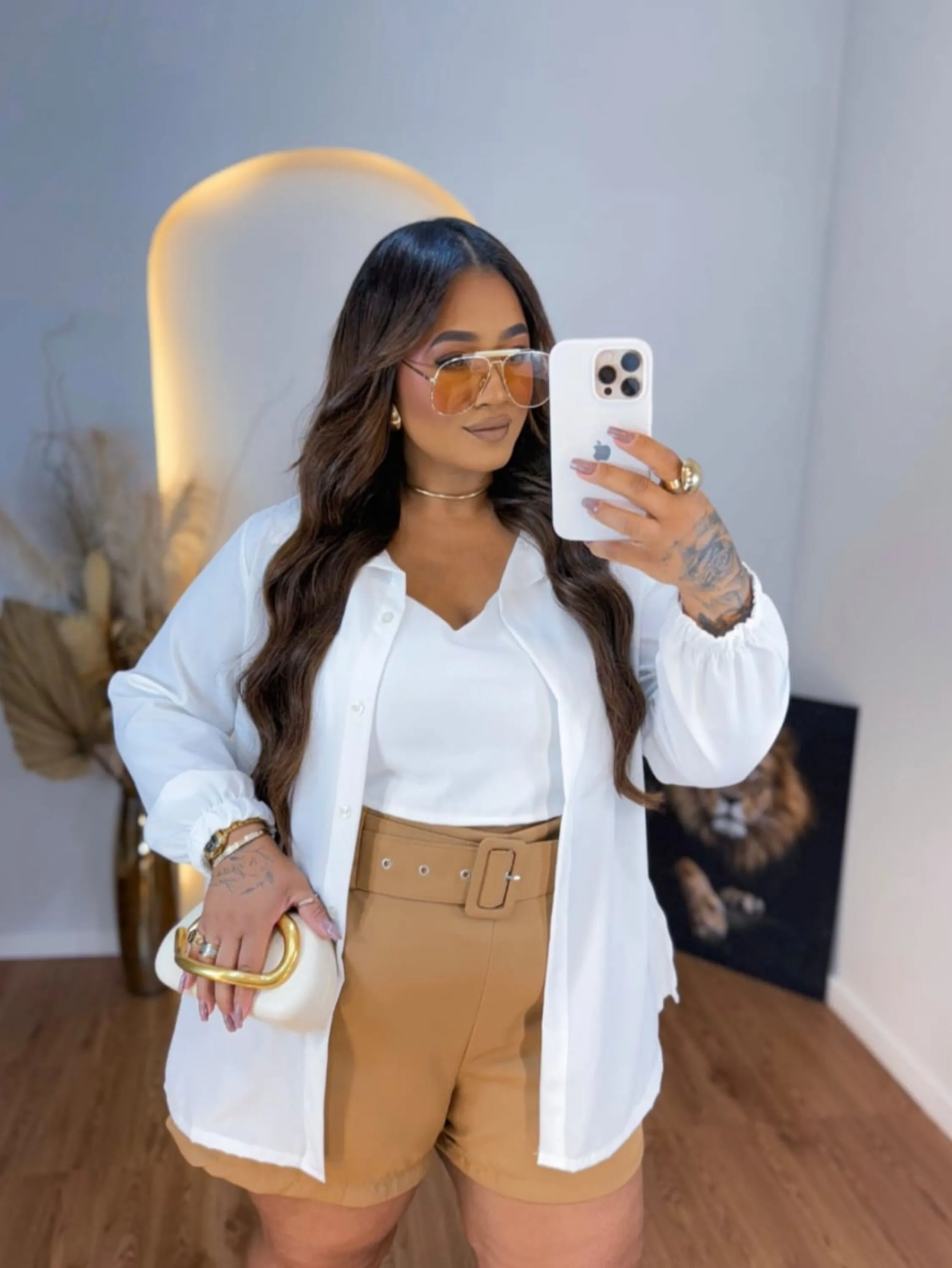 Kit Cropped e camisa Plus Size