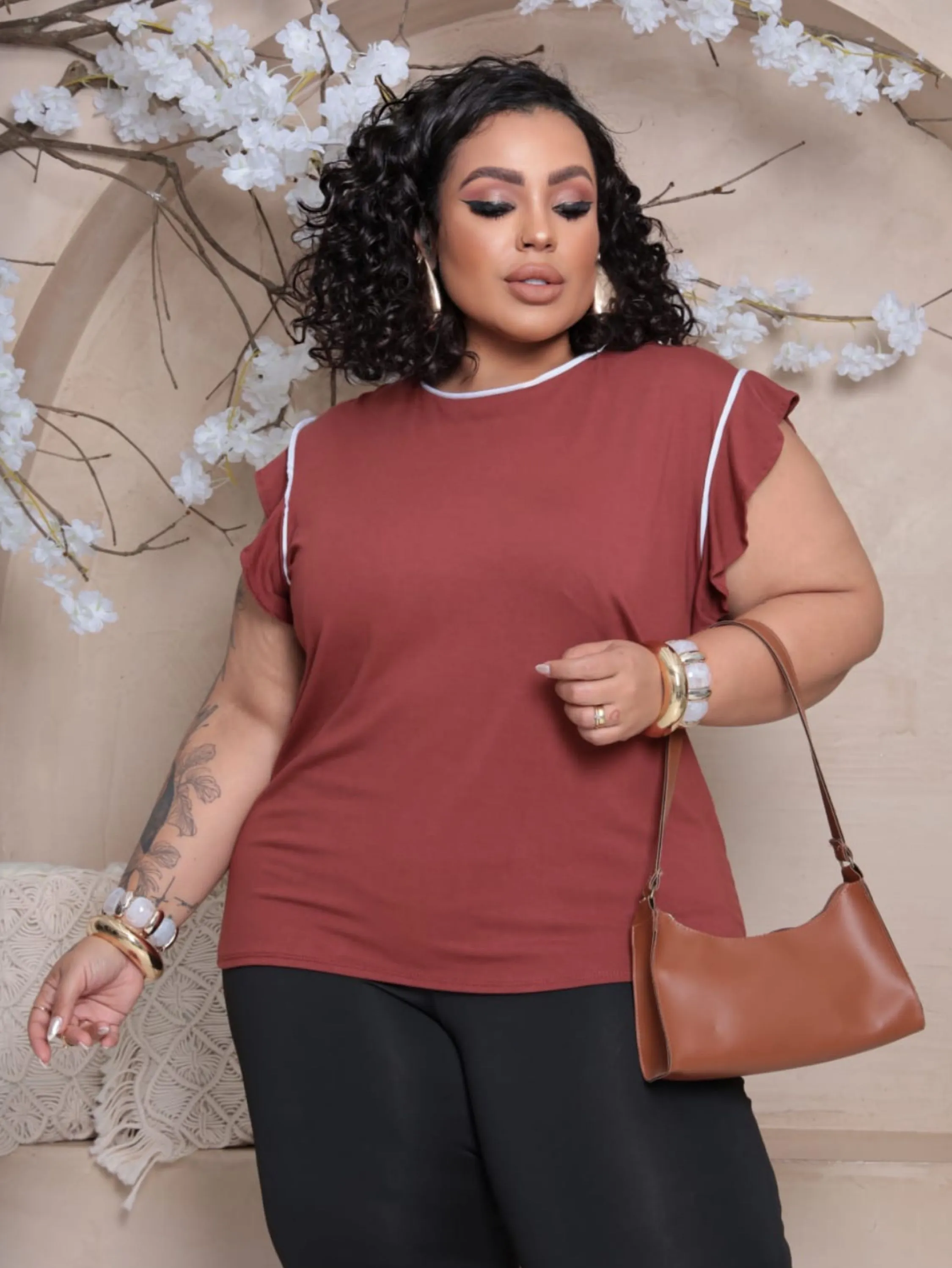 Blusa bicolor Anita Plus Size