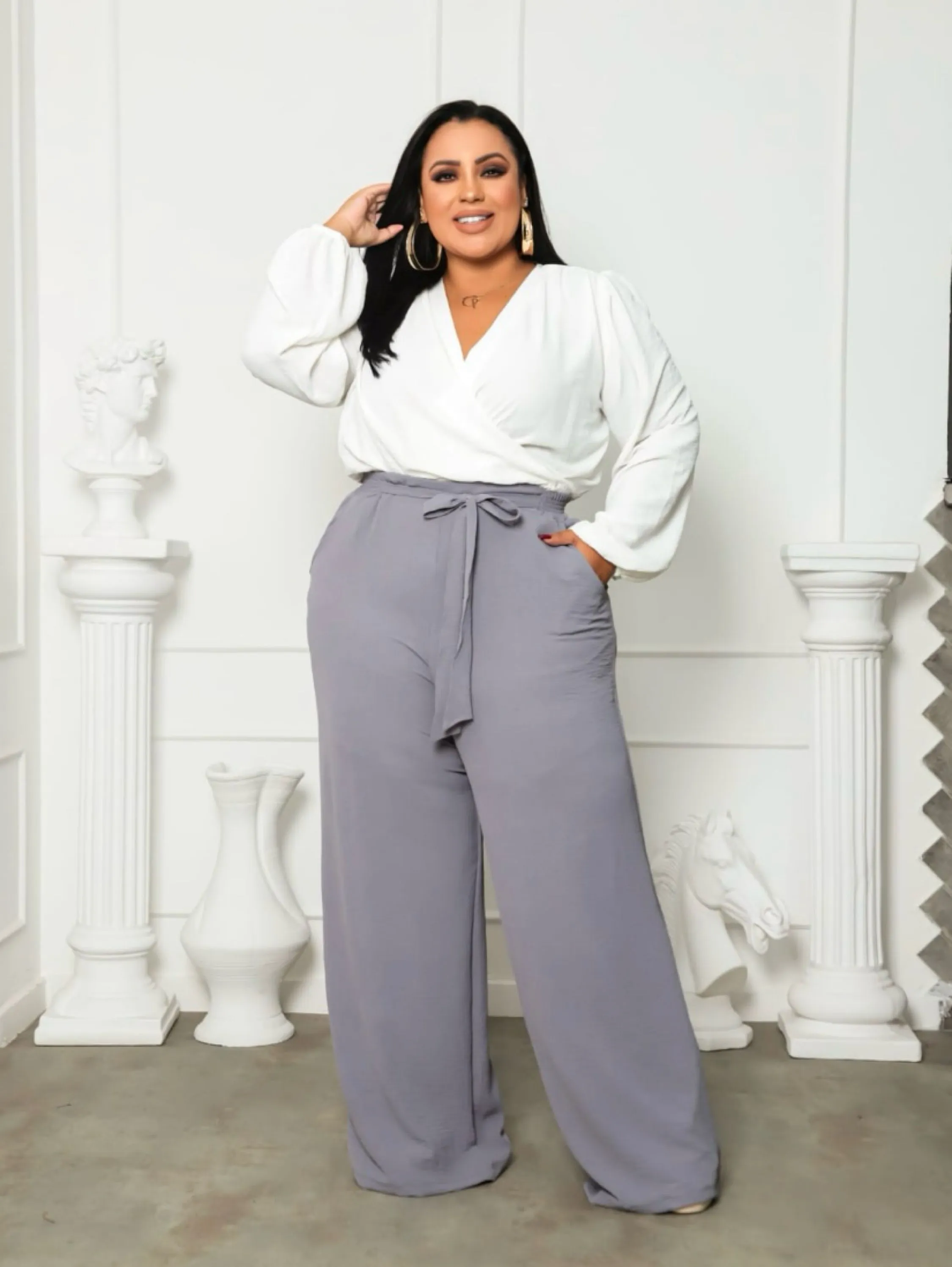 Calça pantalona Cris Plus Size