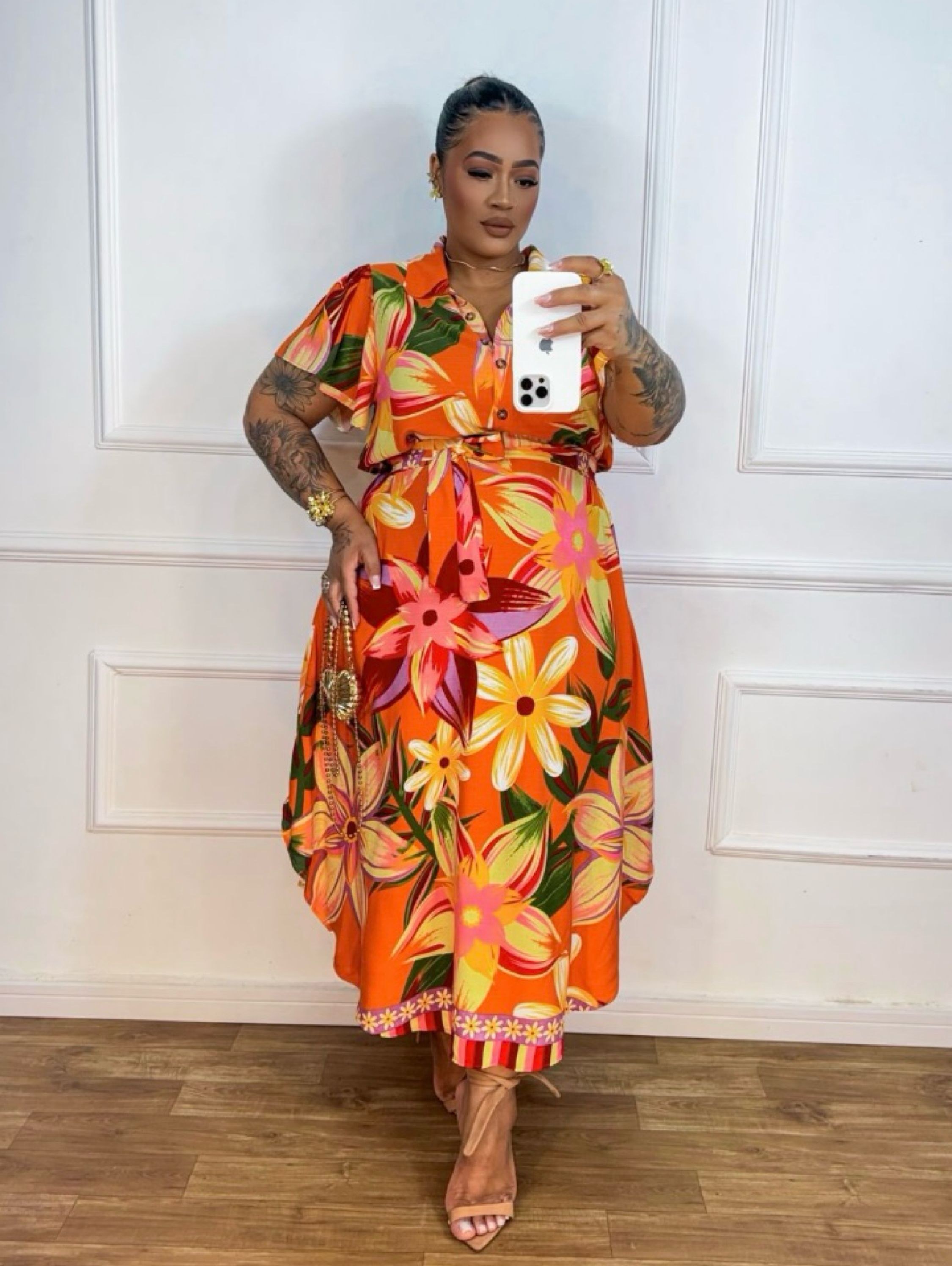 Conjunto saia e cropped farm Plus Size