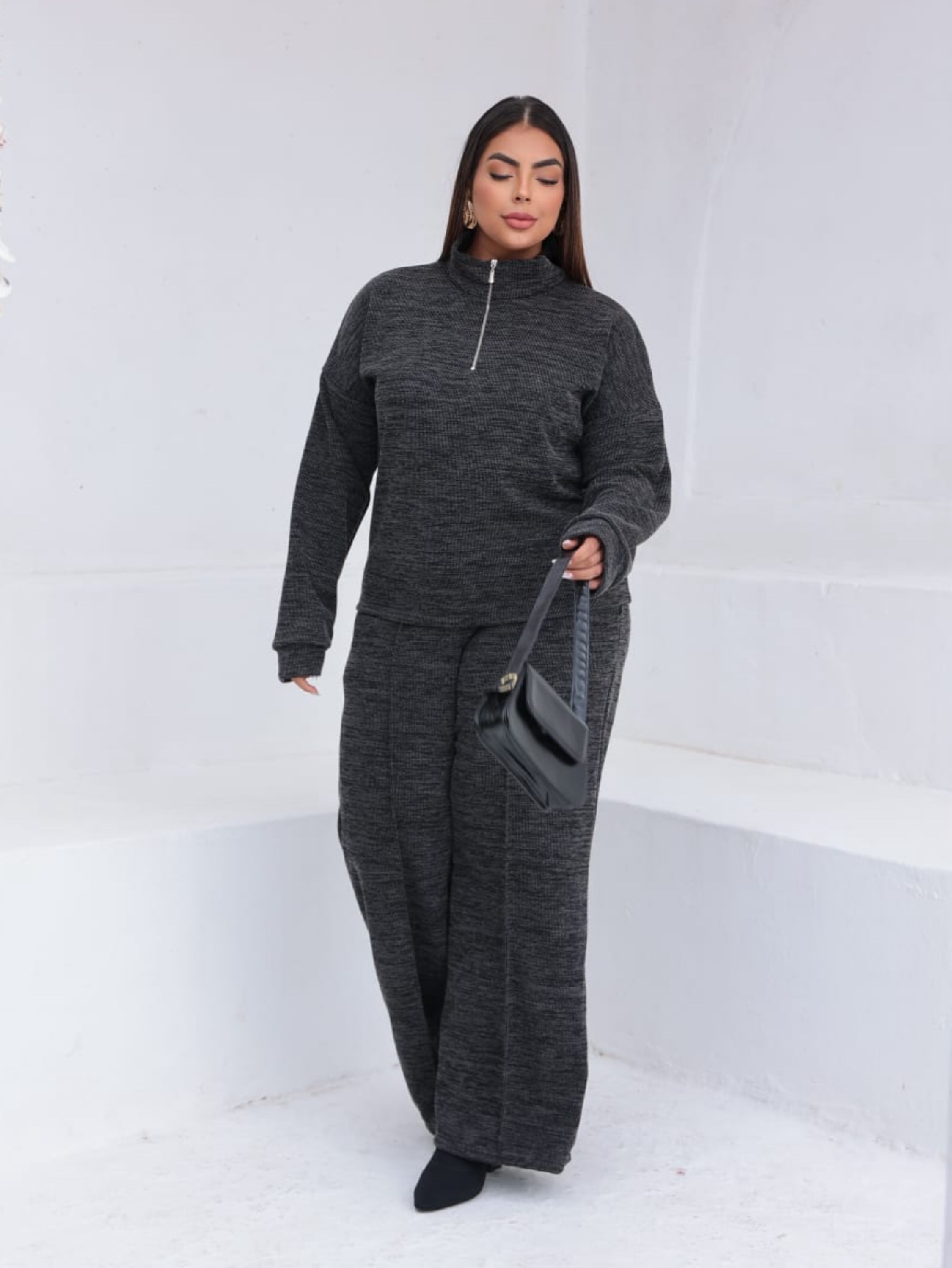 Conjunto ribi gola alta Plus Size