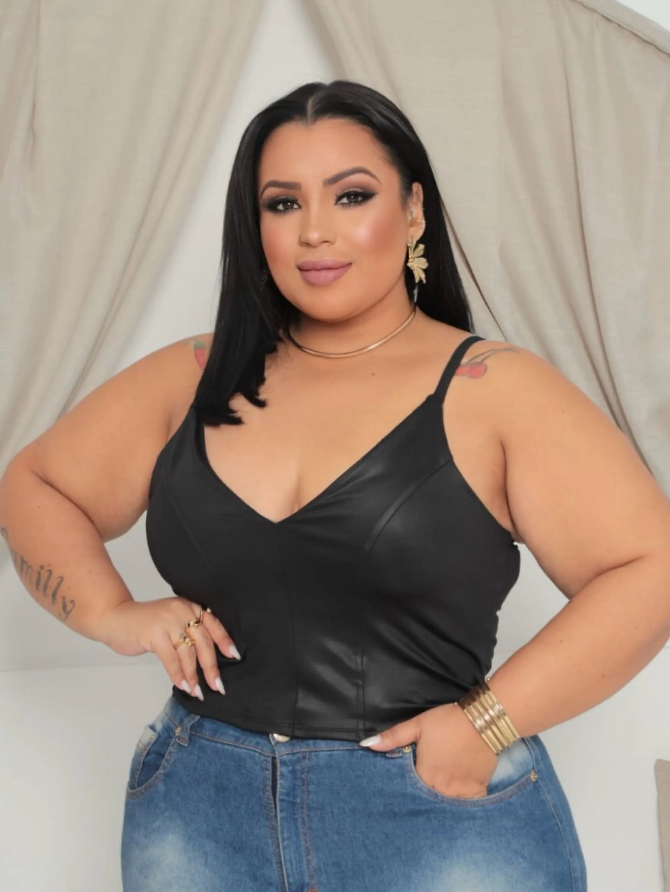 Cropped cirrê com bojo Plus Size