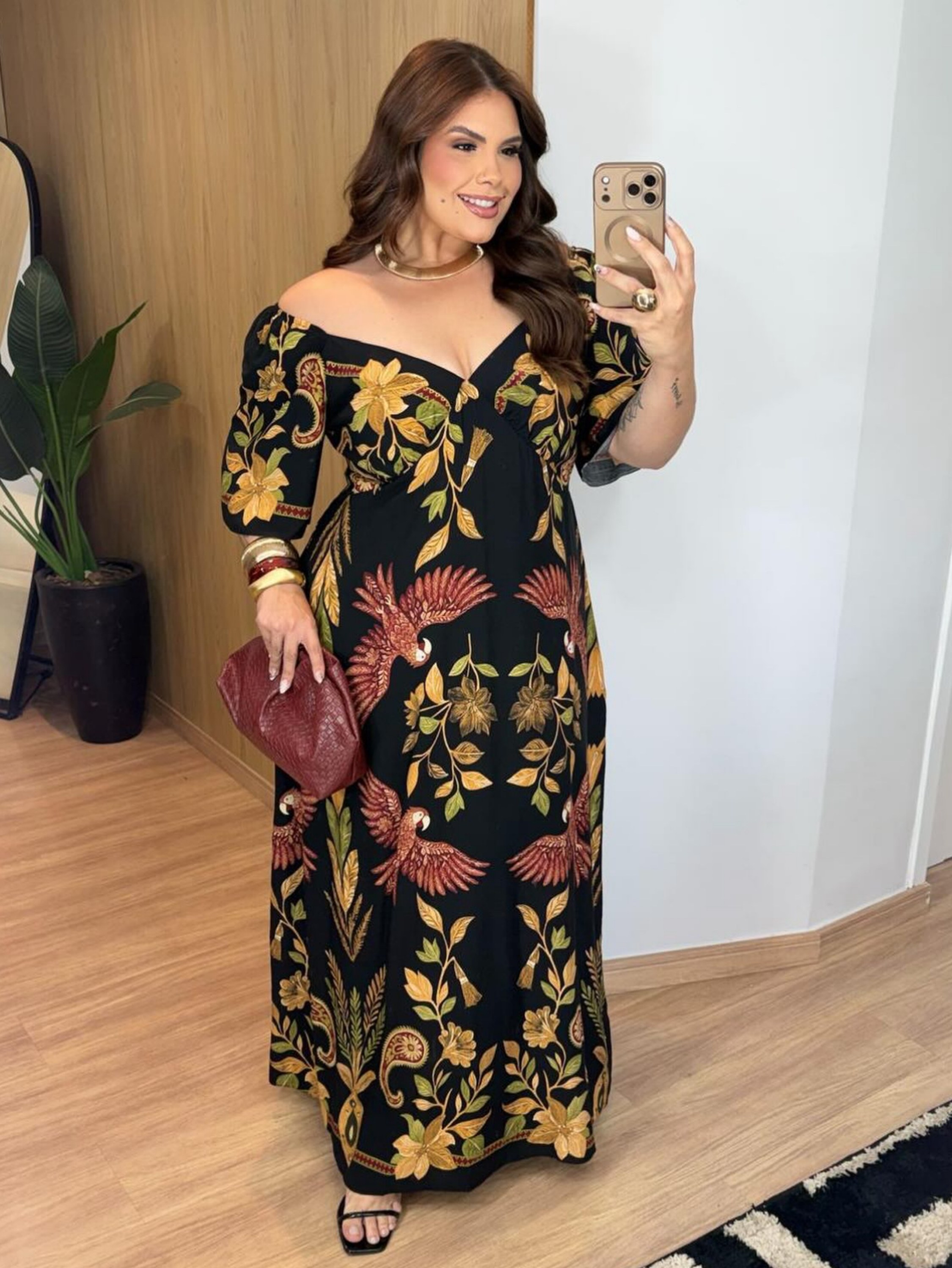 Vestido longo Luara farm Plus Size