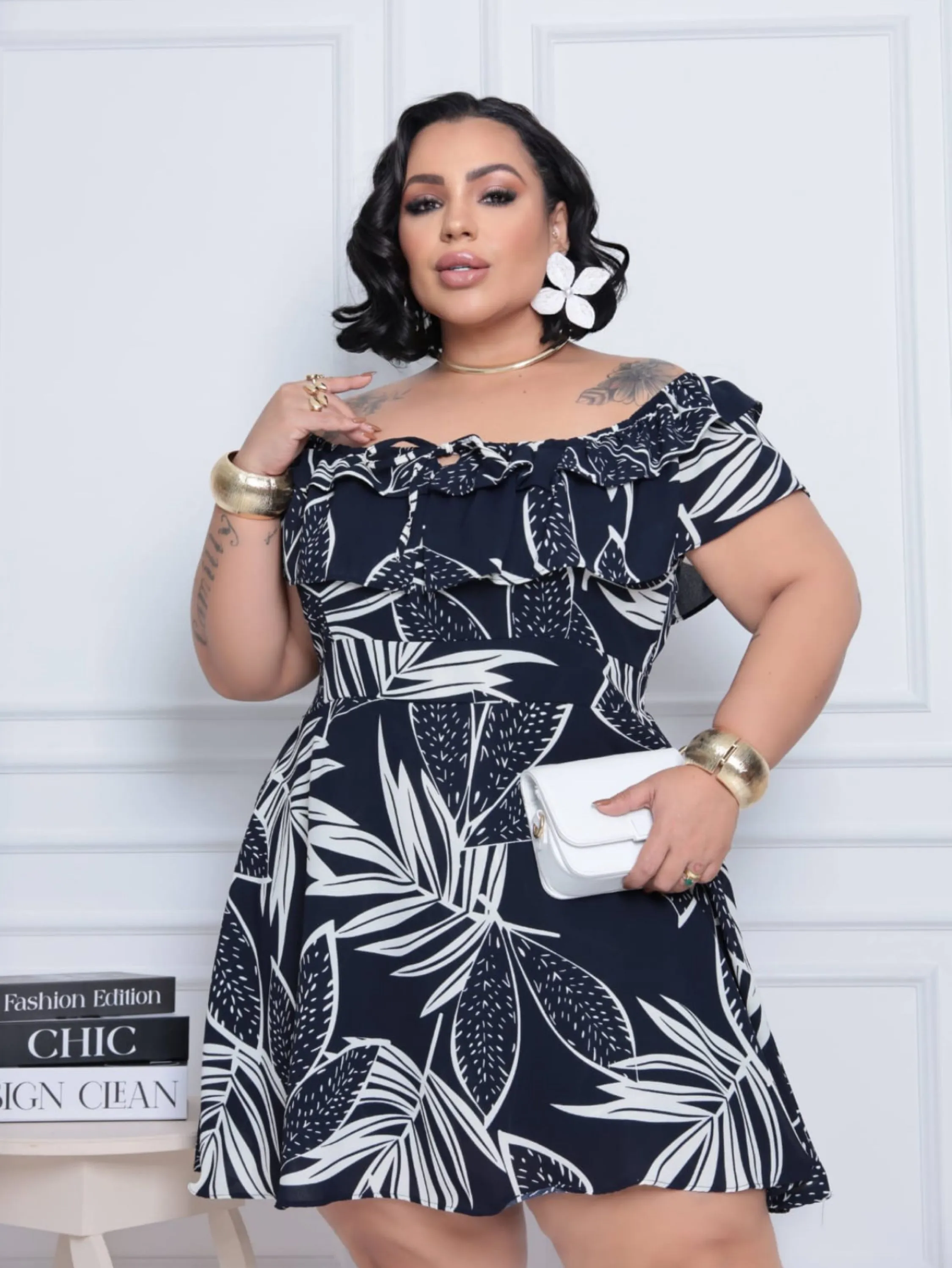Macaquinho ciganinha Cilene Plus Size