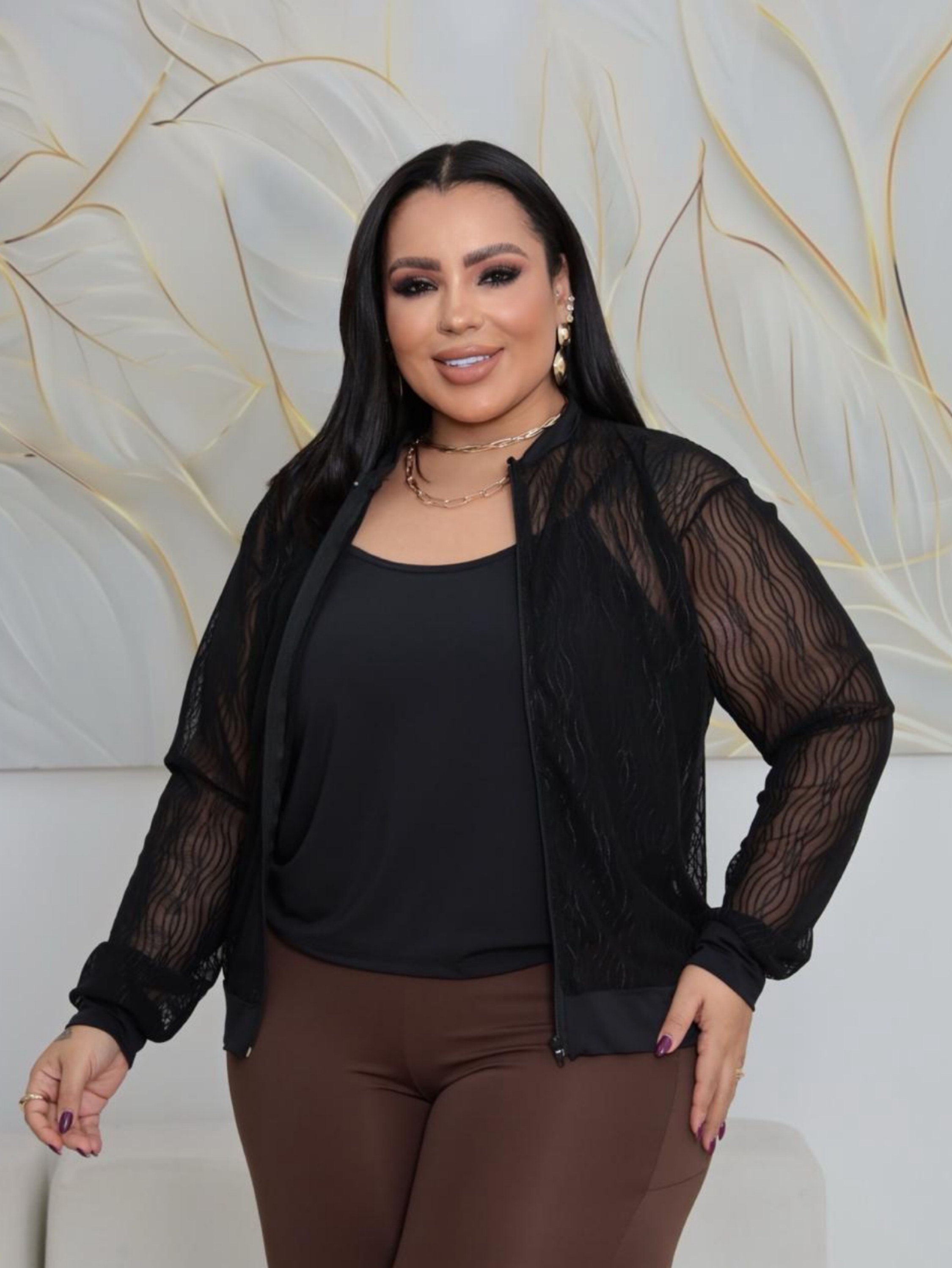 Jaquetinha tule Plus Size