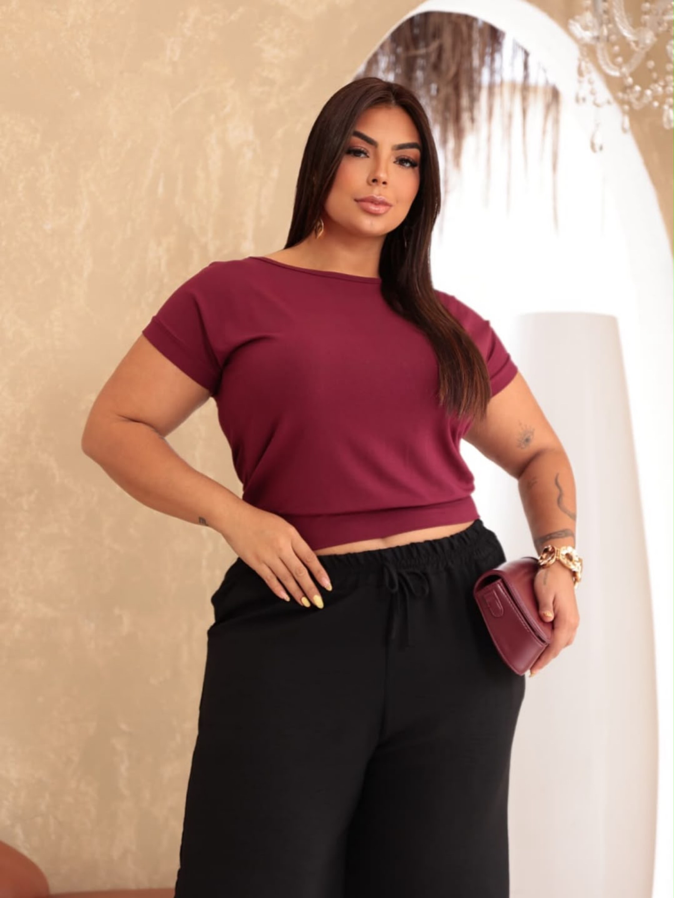 Cropped básico Plus Size