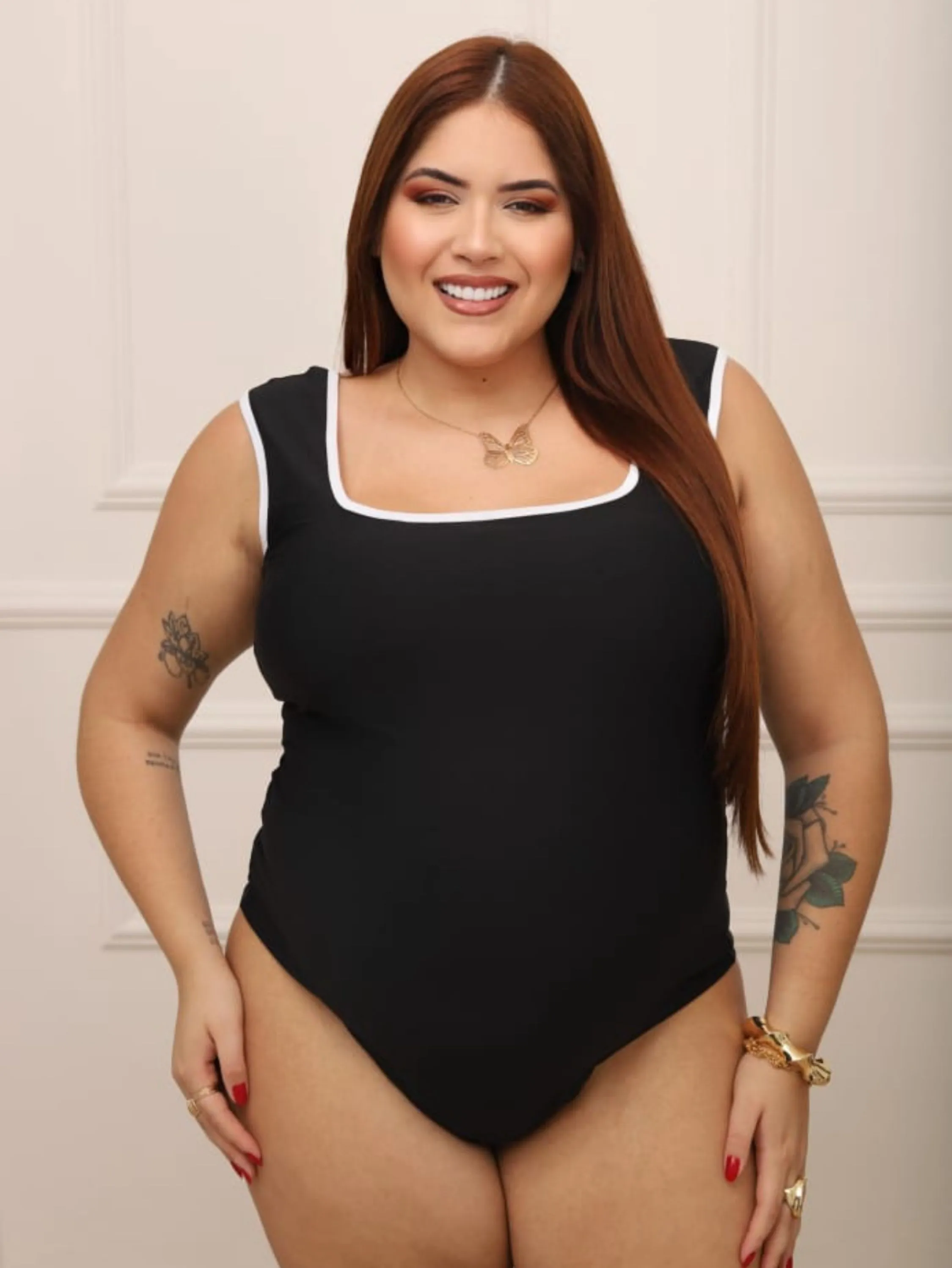 Body regata bicolor Plus Size