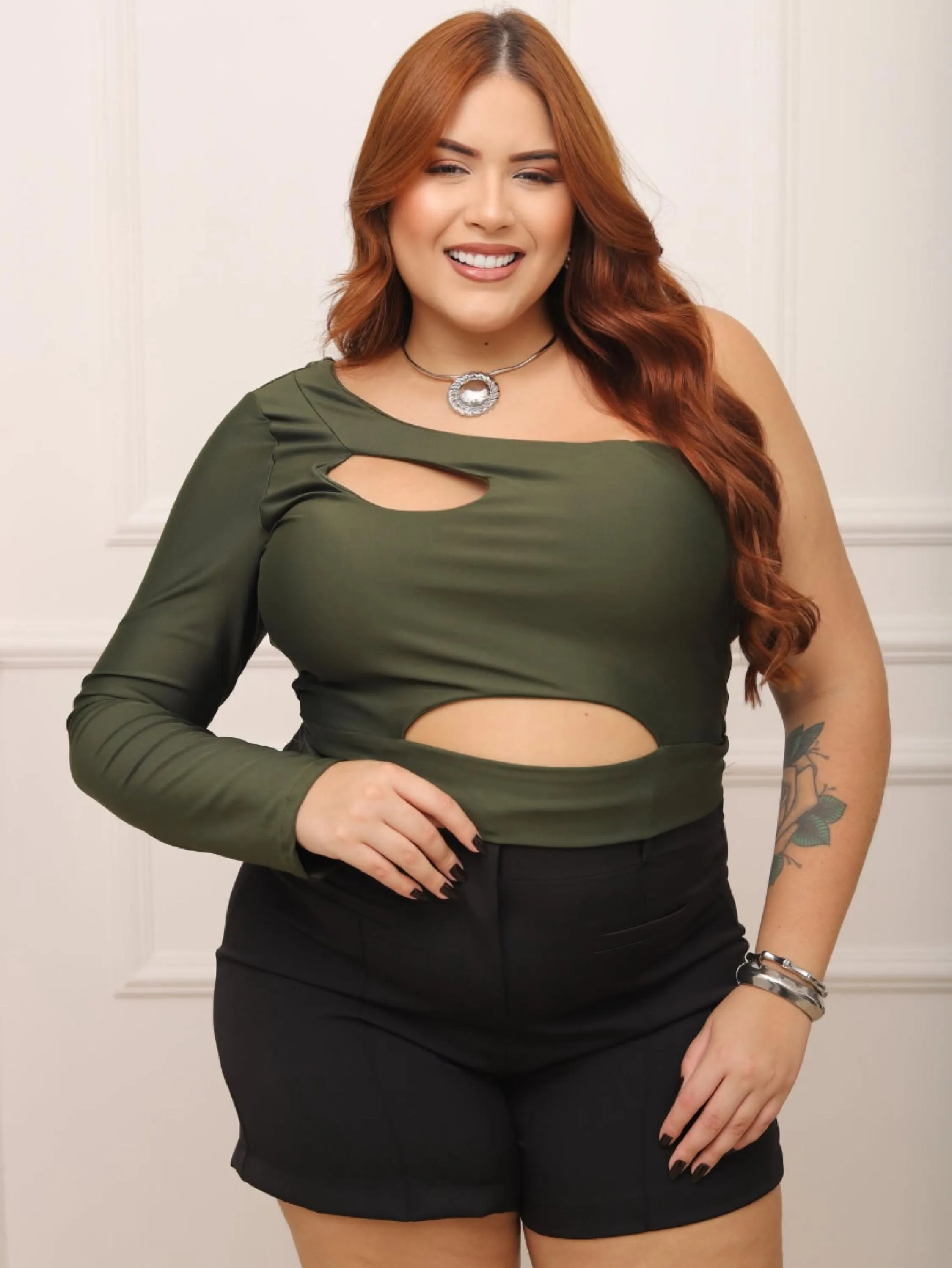 Cropped nula manca Ingrid Plus Size