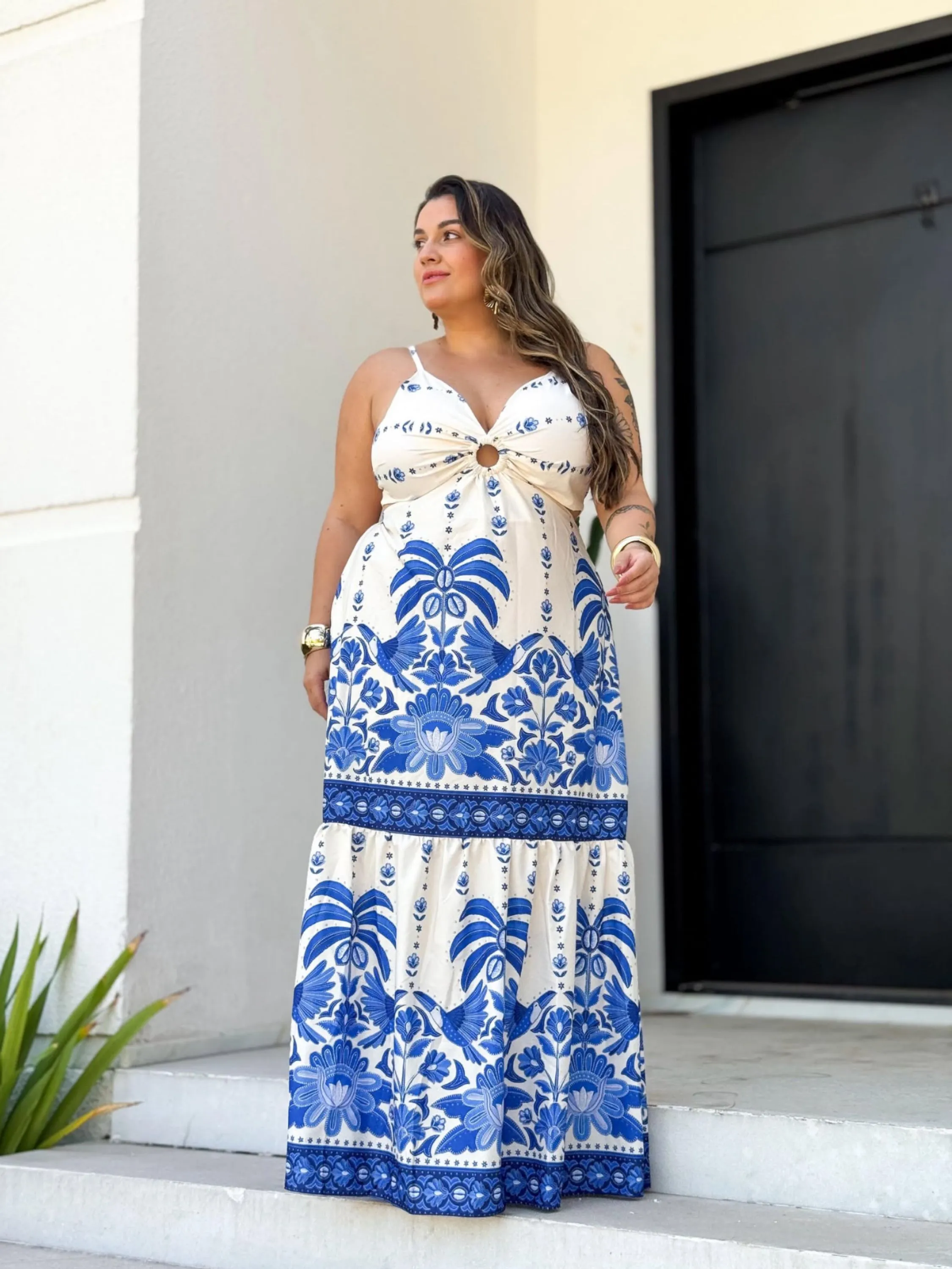 Vestido longo argola Plus Size