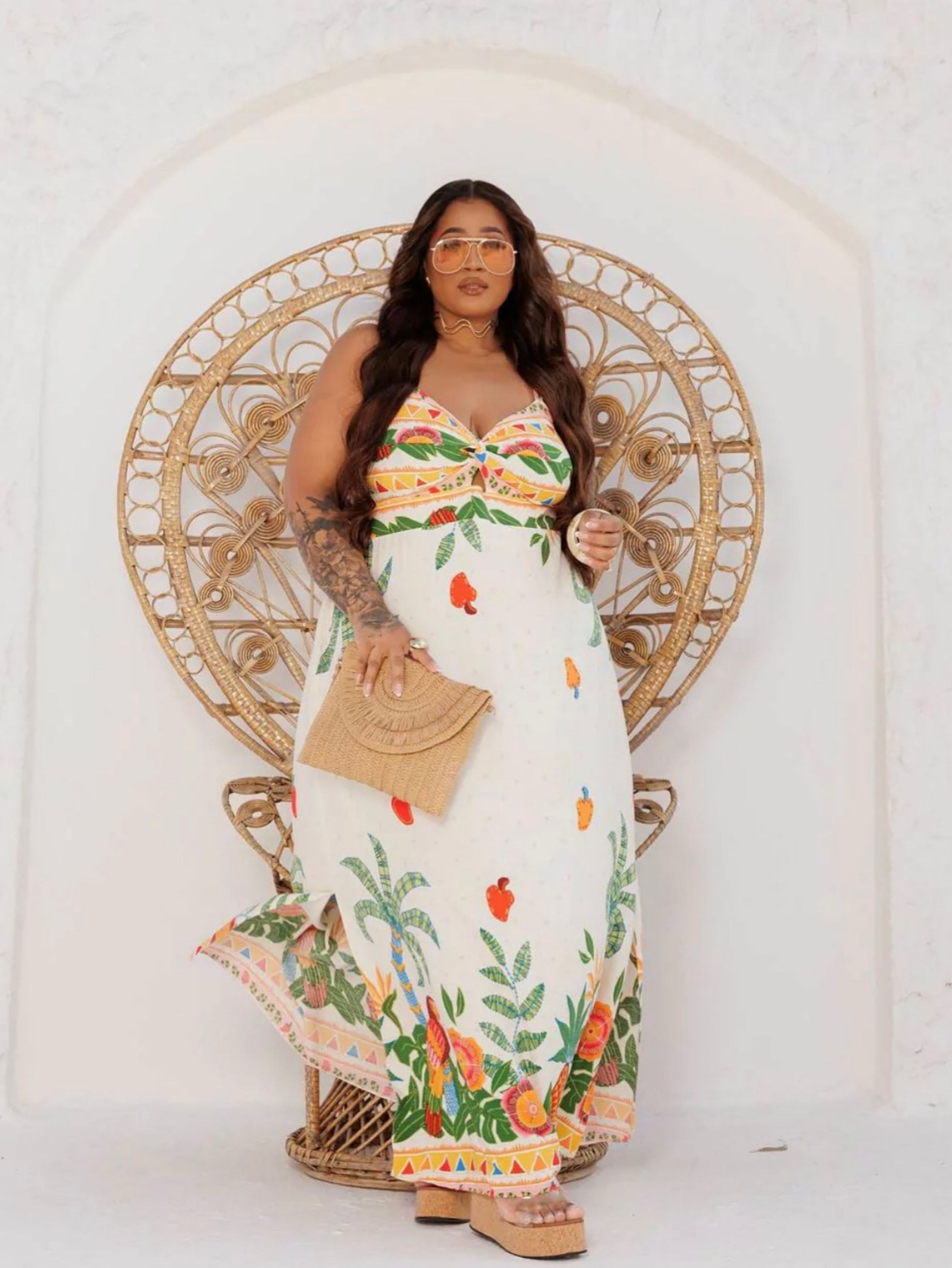 Vestido Florência longo Farm Plus Size