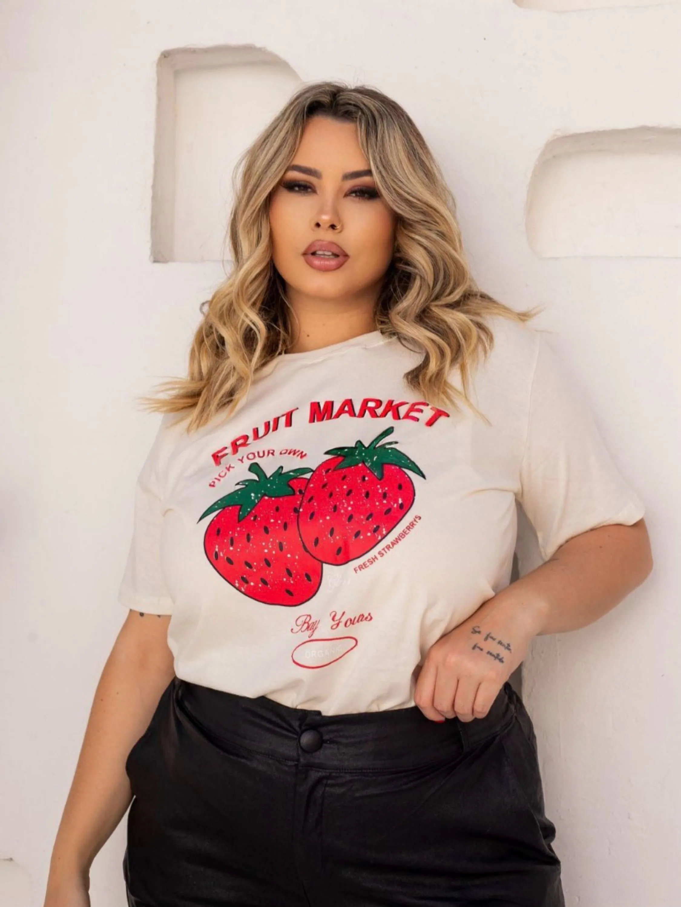 T-shirt estampada Plus Size