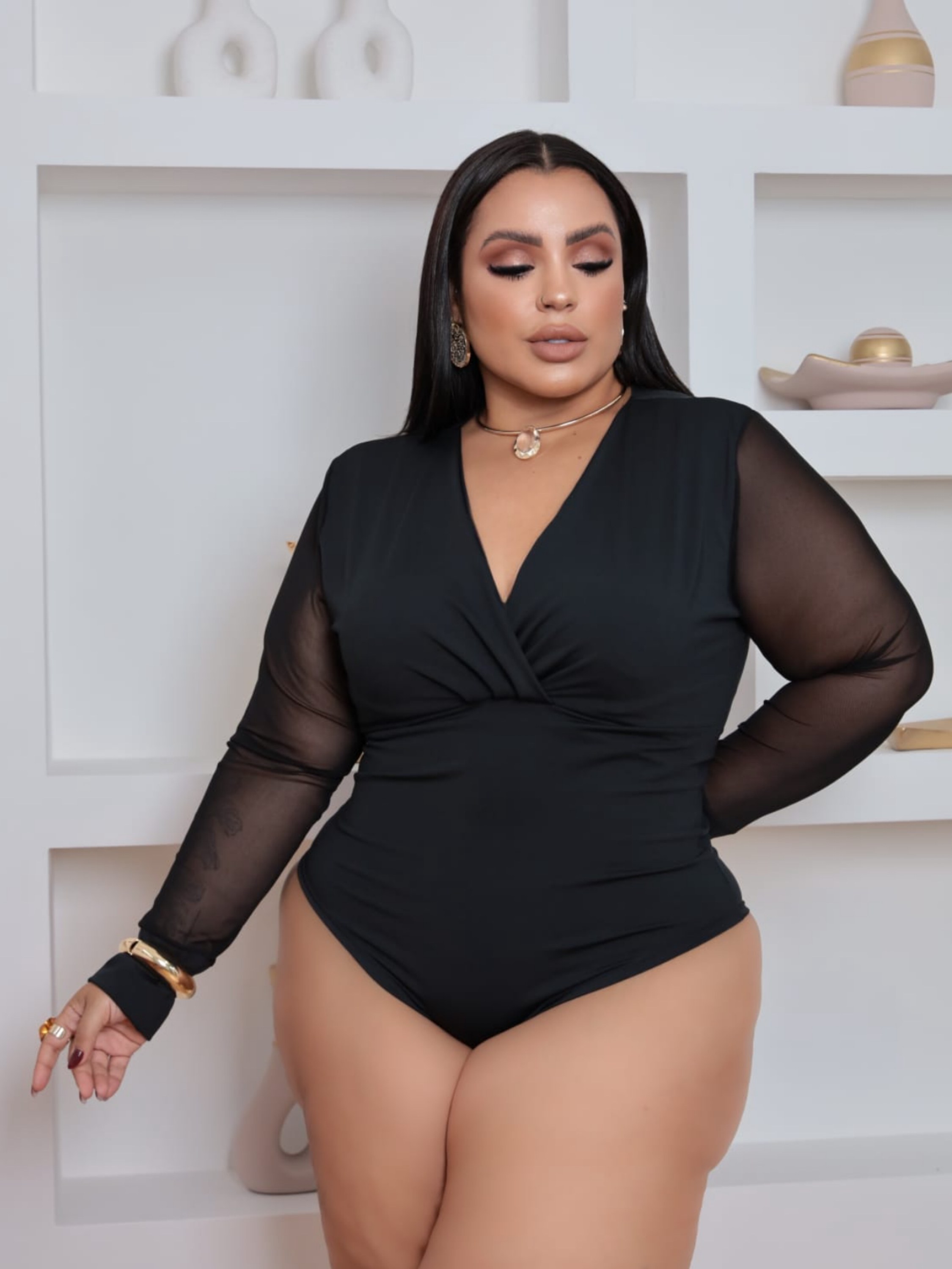 Body suplex manga tule Plus Size