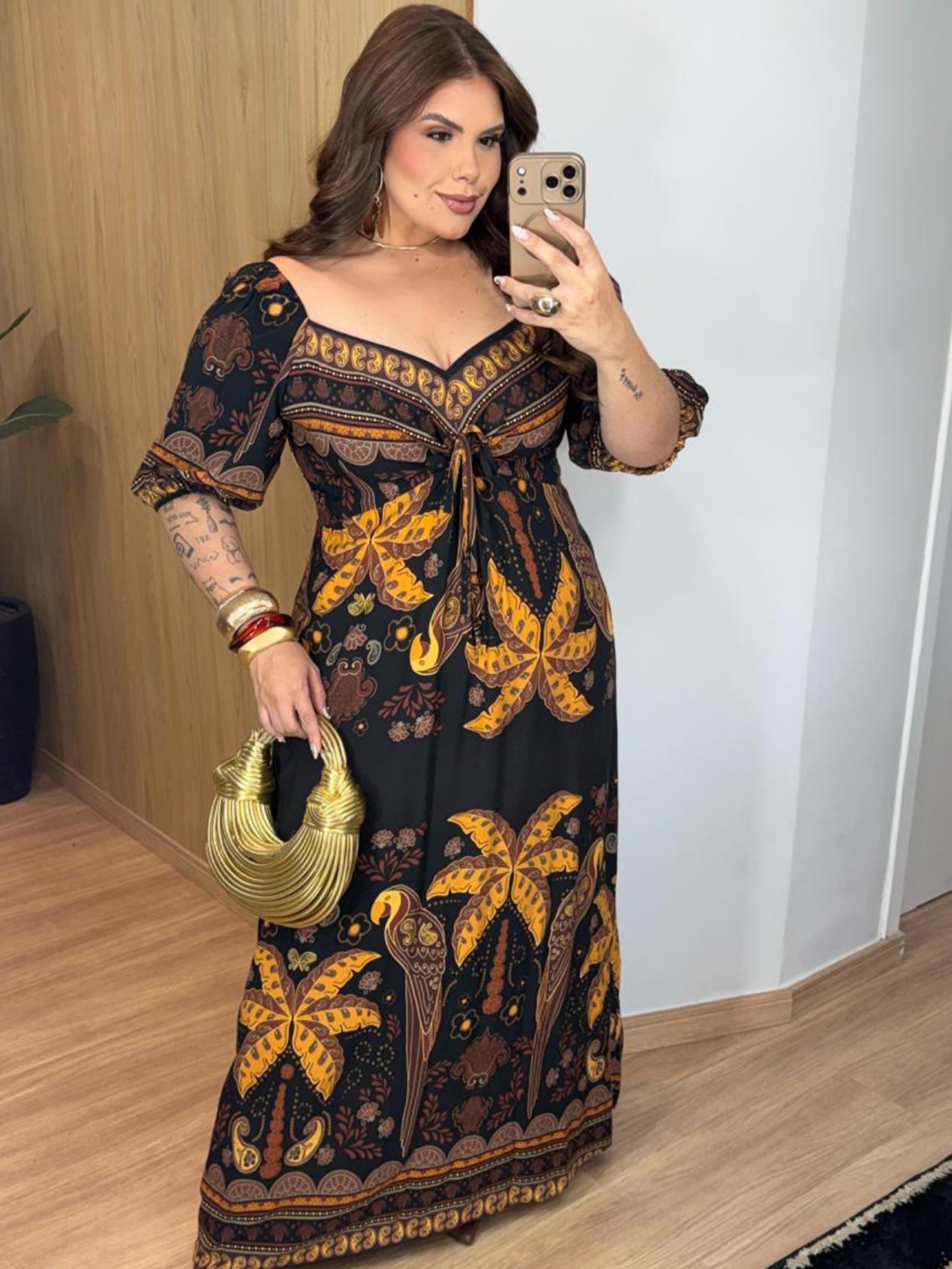 Vestido longo Sofia farm Plus Size