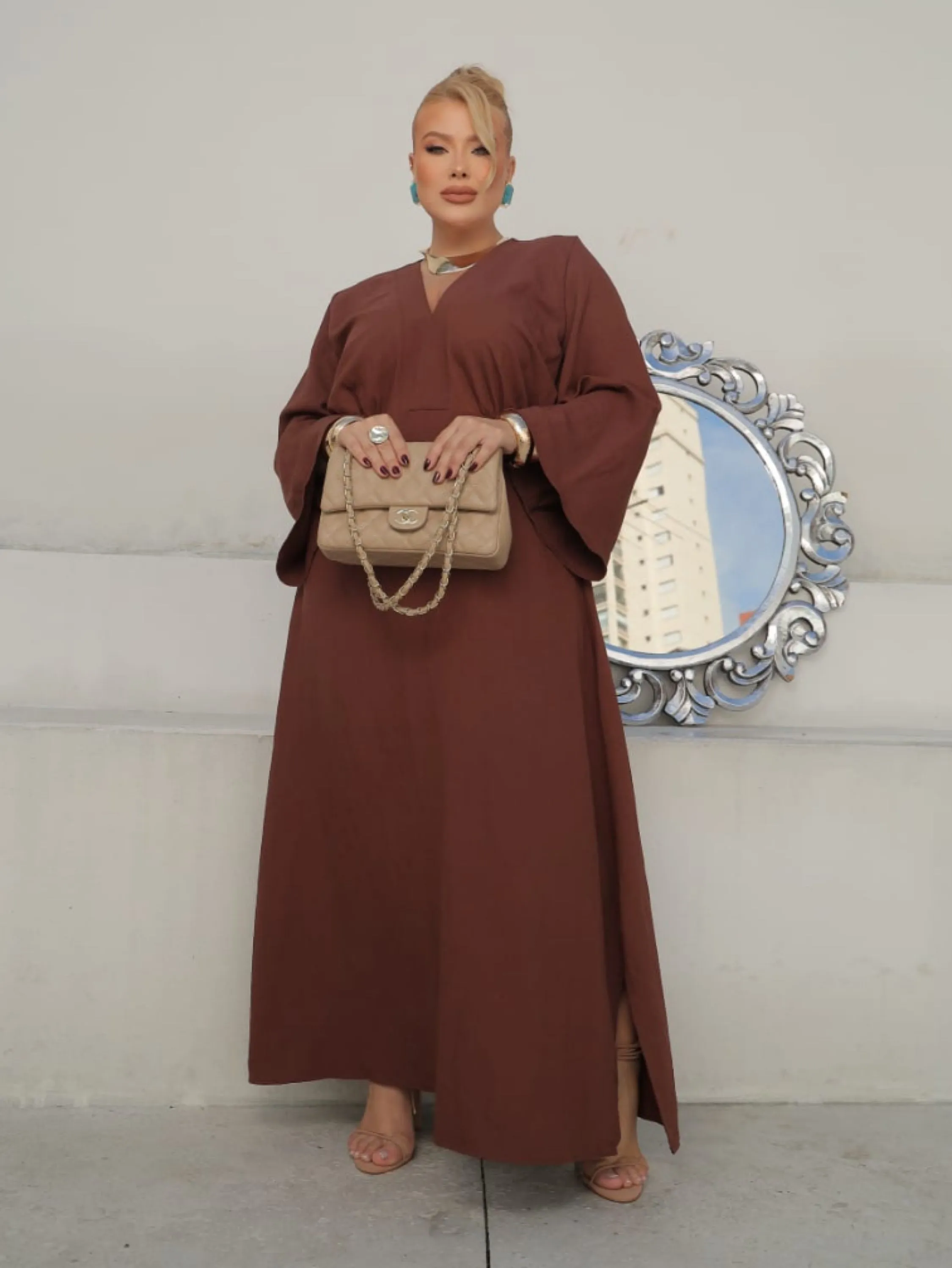 Vestido manga longa sensorial Plus Size