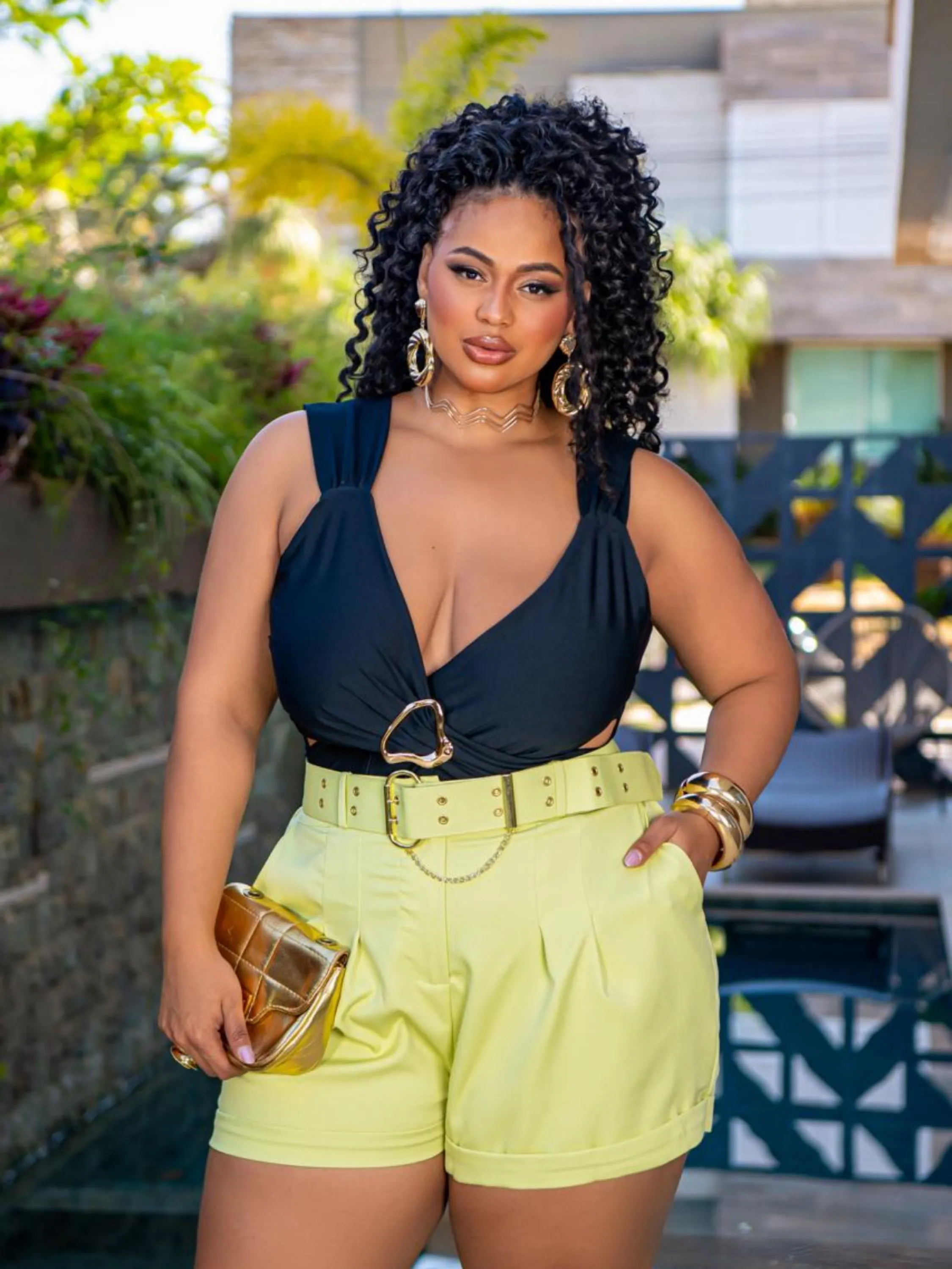 Shorts alfaiataria Amanda Plus Size
