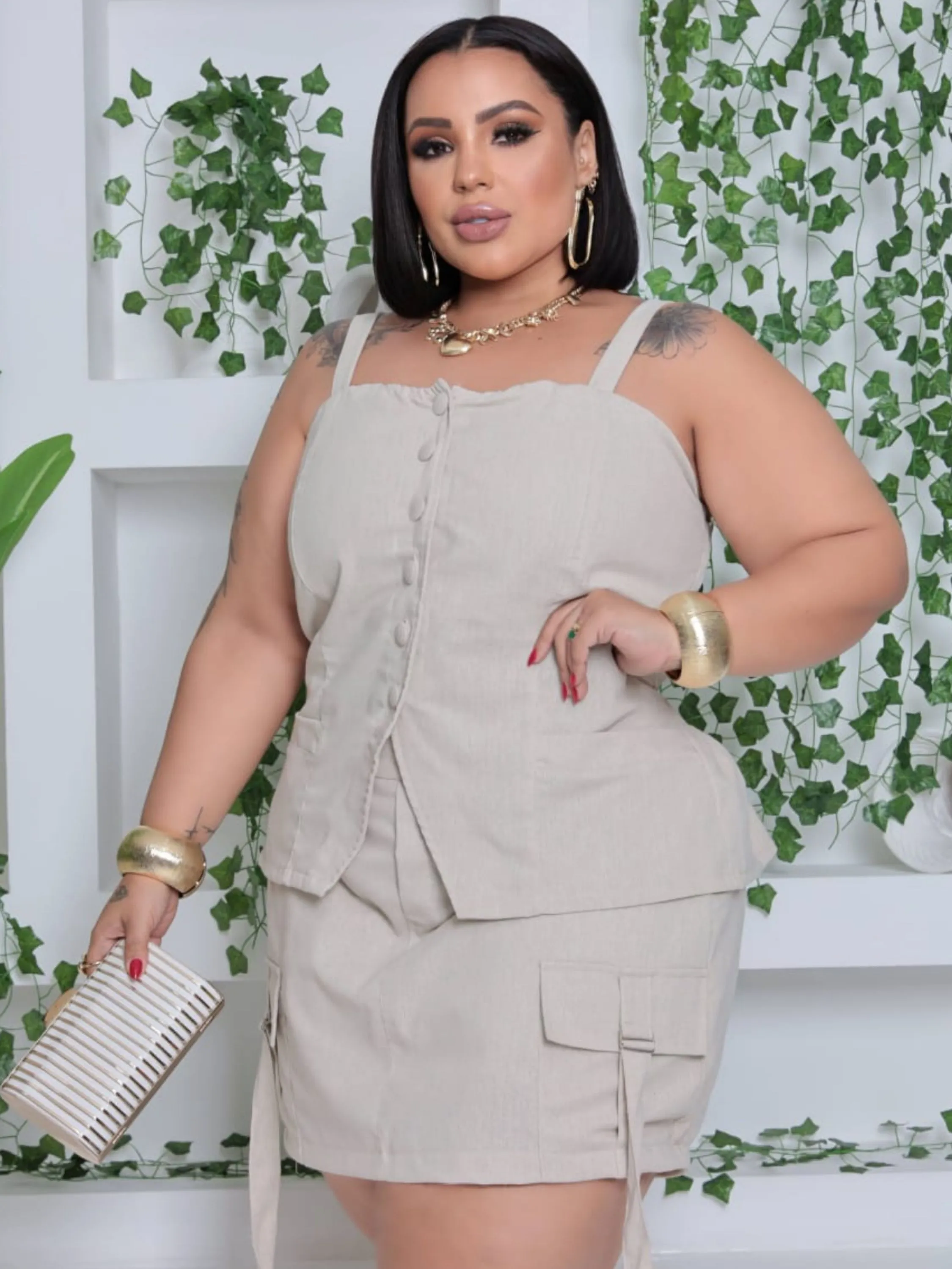 Conjunto Livia cargo Plus Size