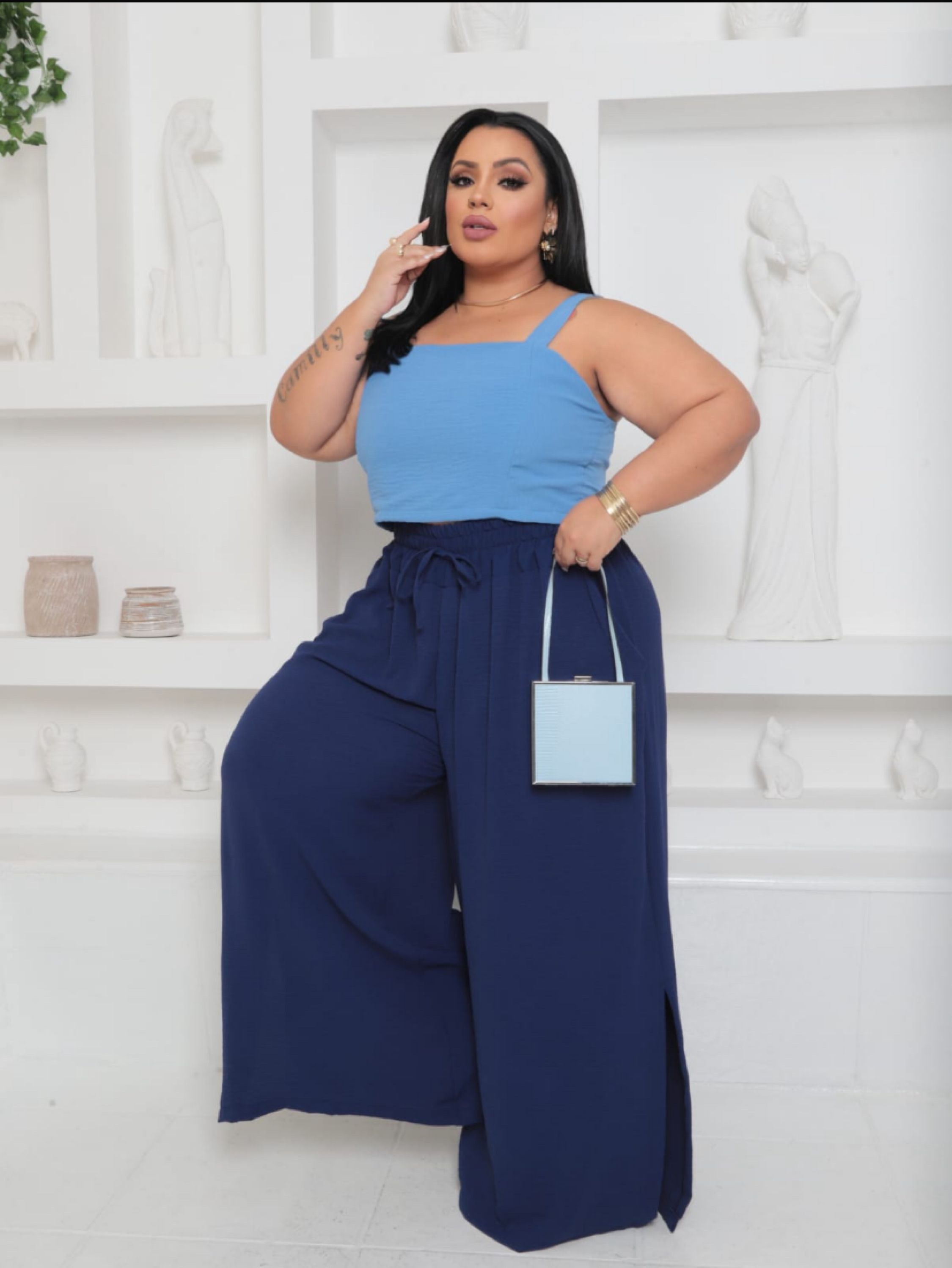 Calça pantalona duna Plus Size