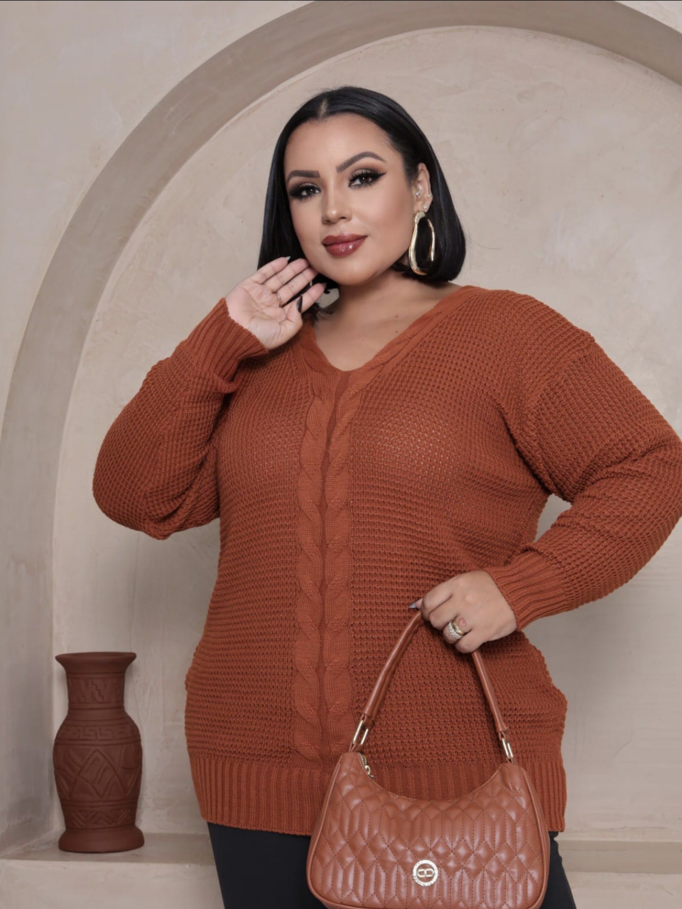 Blusa tricot Mônica Plus Size