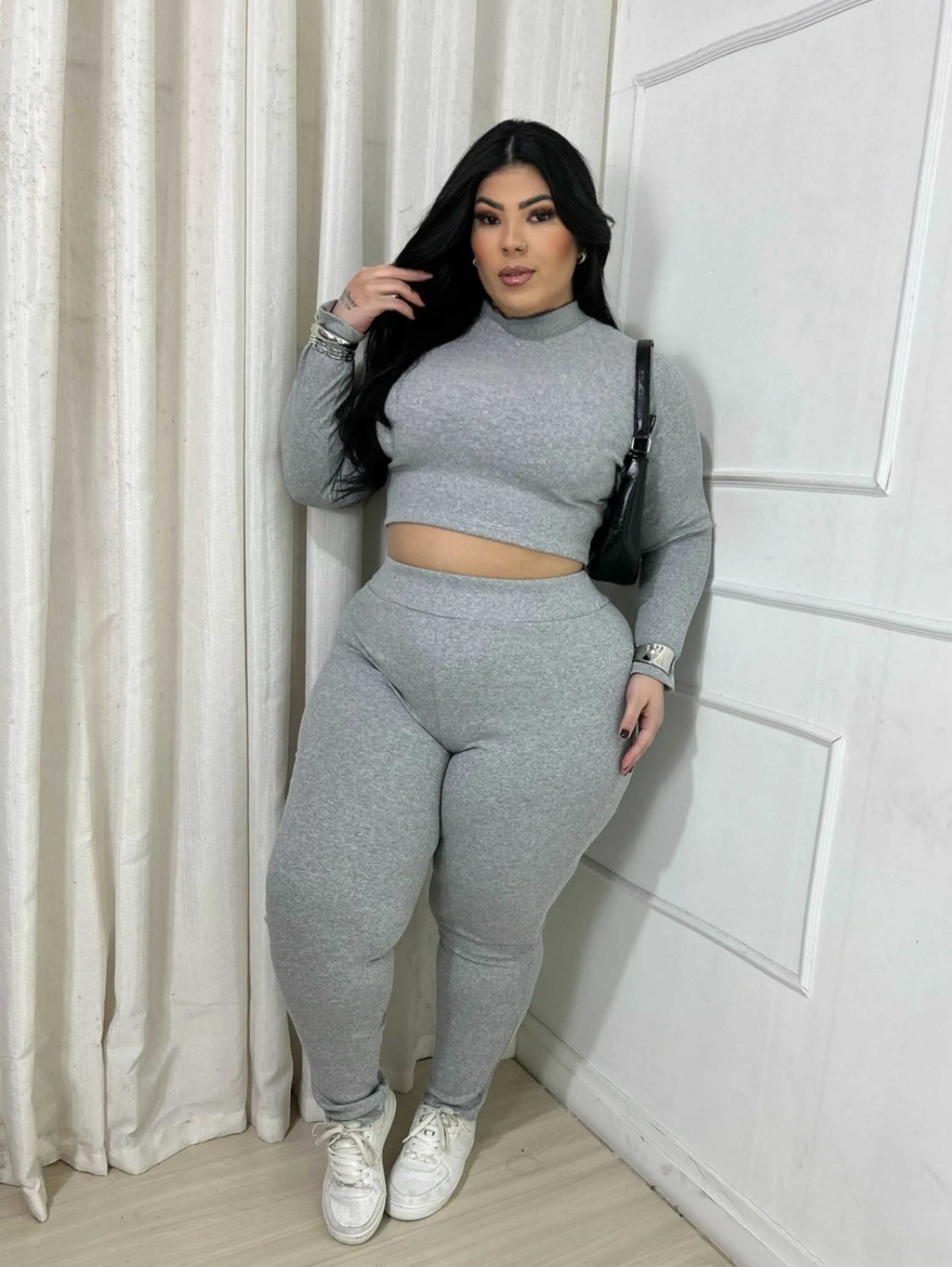 Conjunto ribana golinha Plus Size