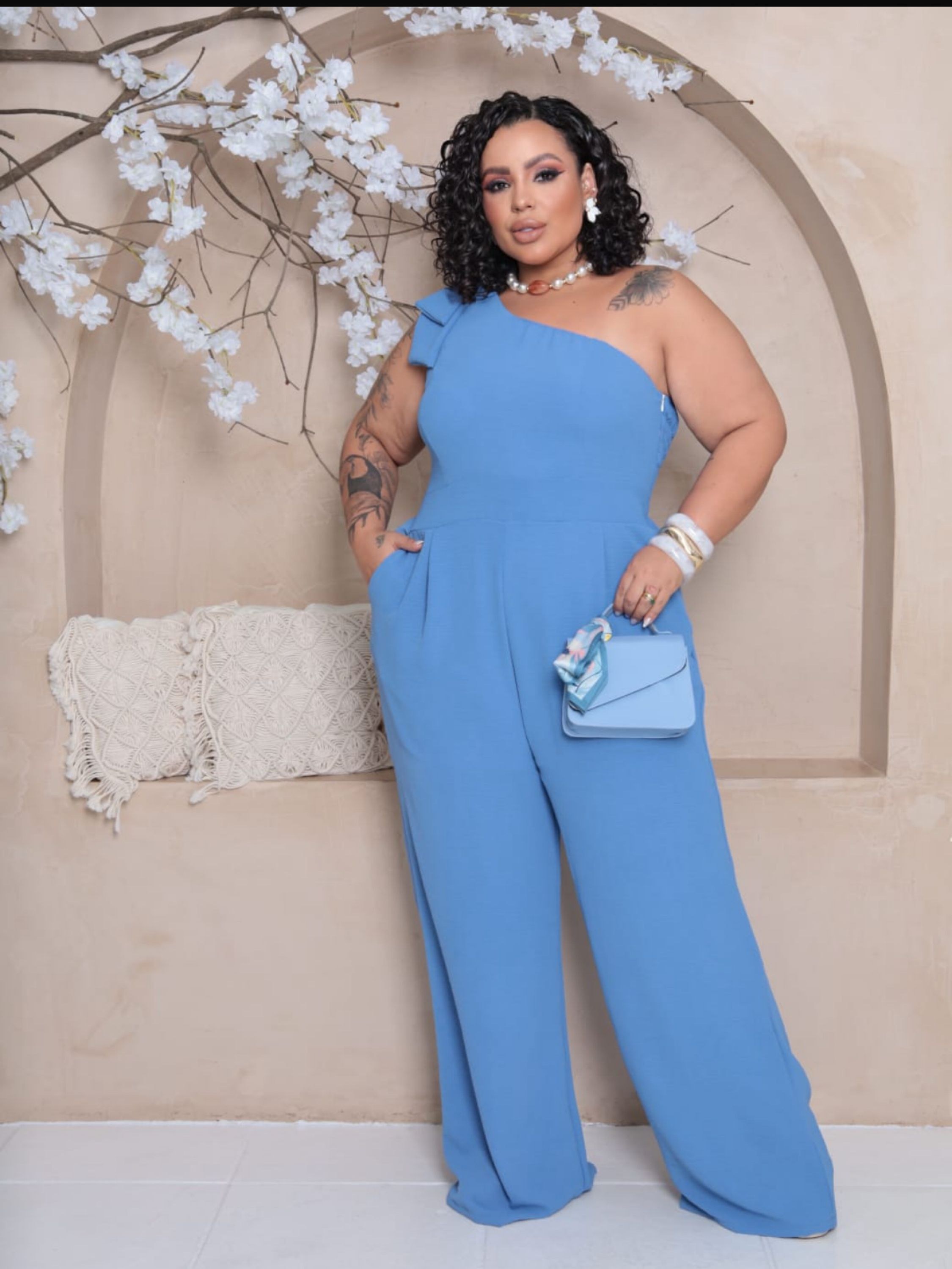 Macacão longo nula manca Plus Size