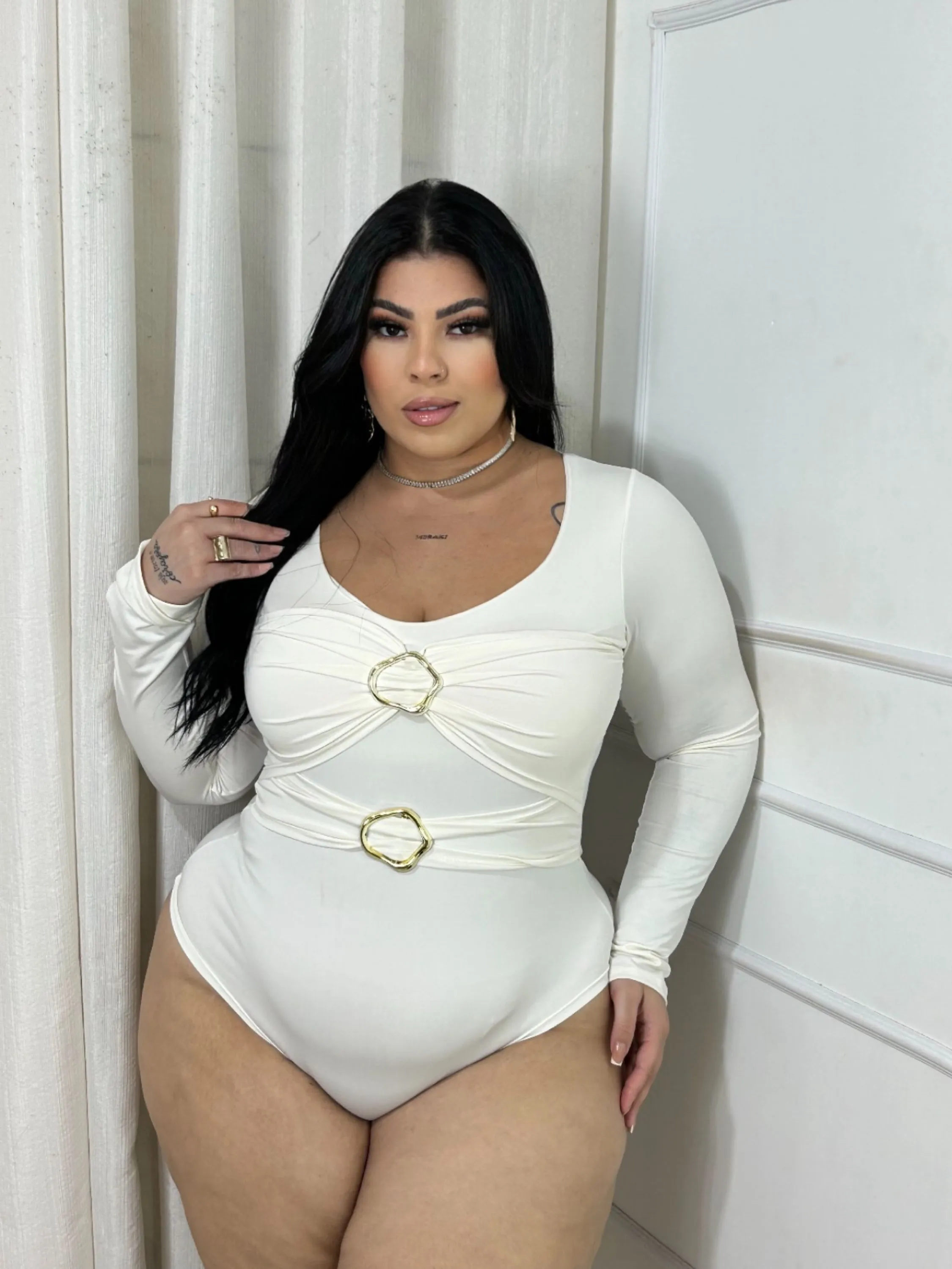 Body Ayla manga longa Plus Size