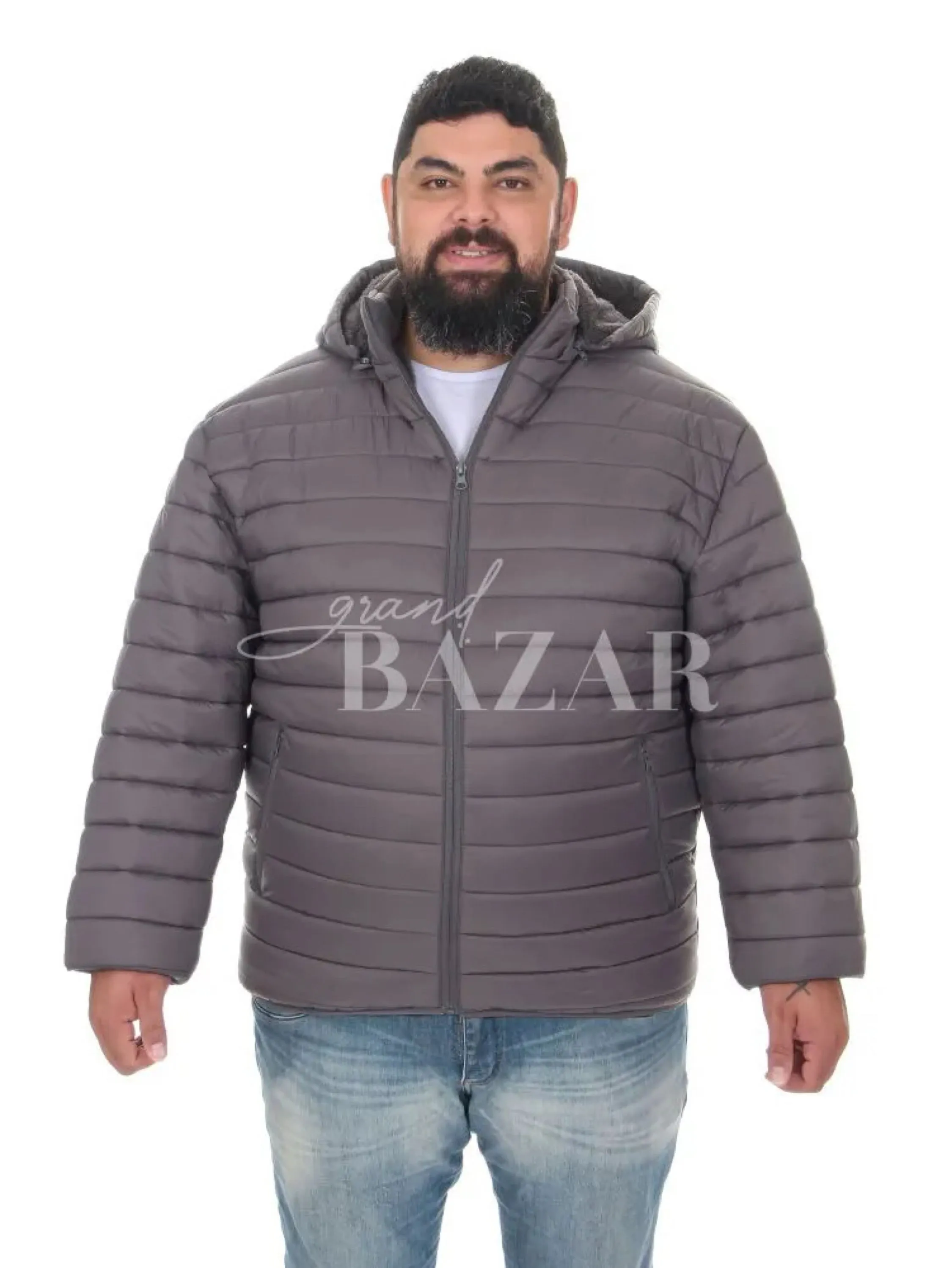 Jaqueta bobojaco masculino plus size forrado capuz removível