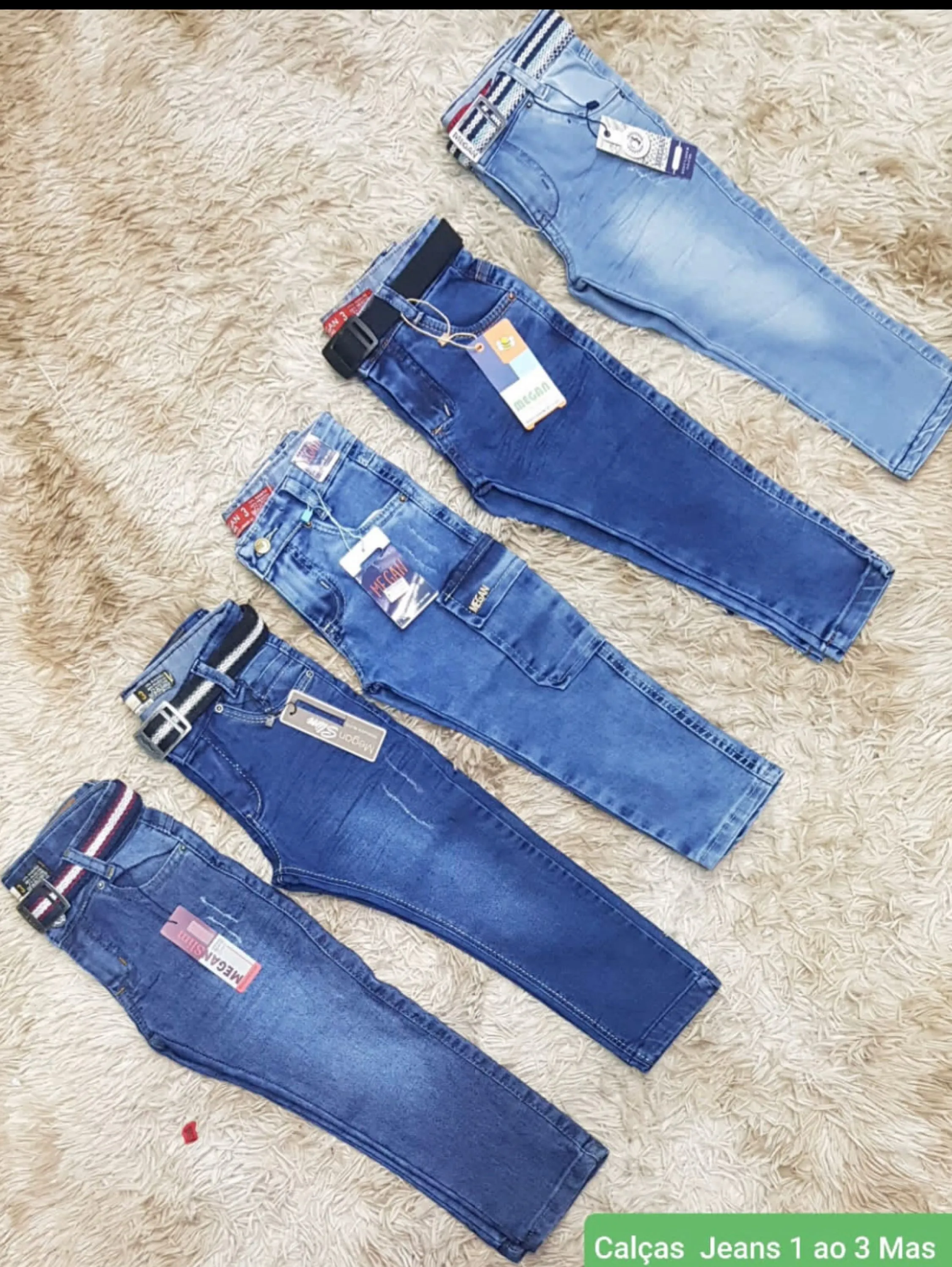 Calça jeans criança laycra do 1 ao 3