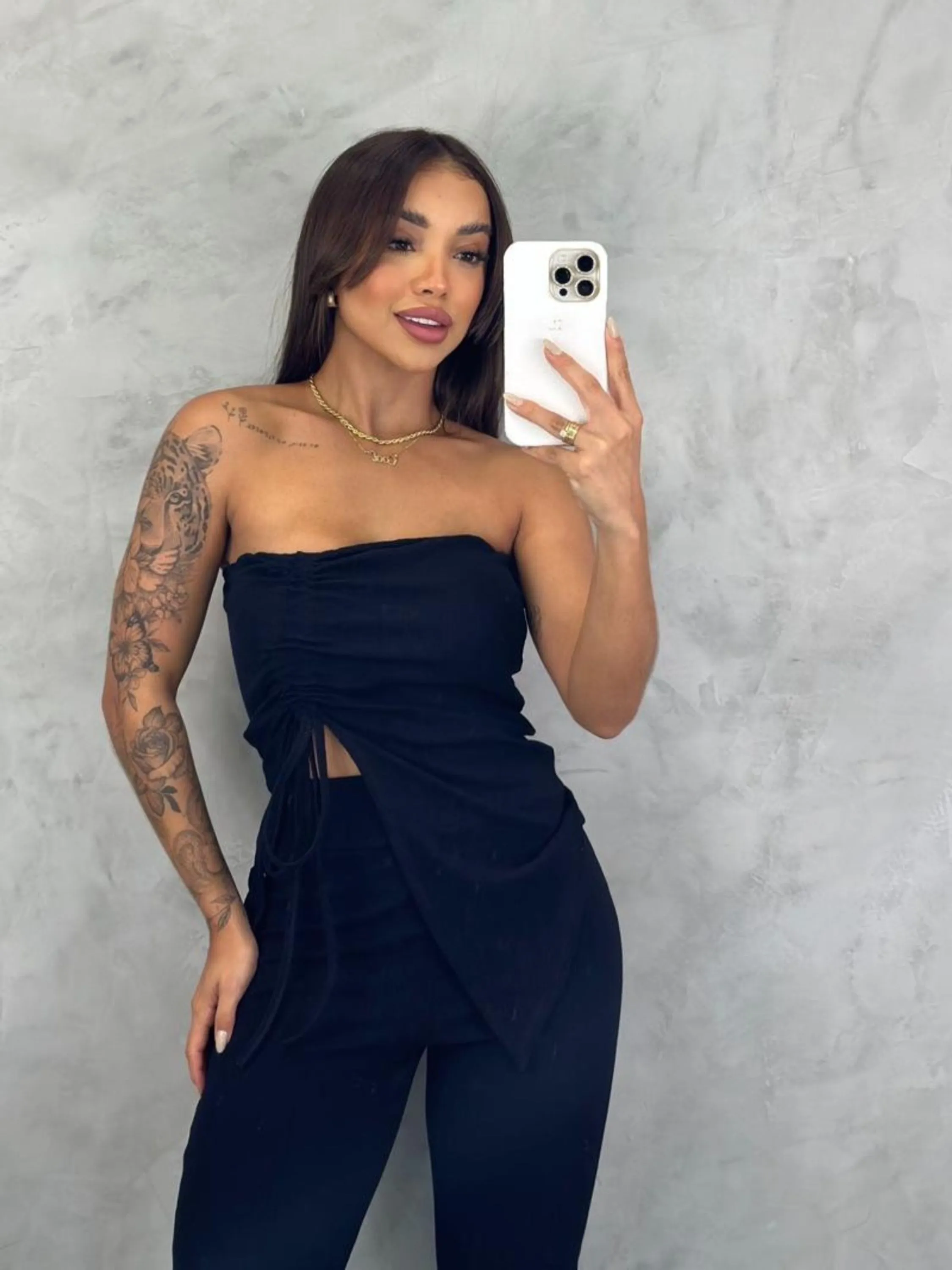 Conjunto Tainá Cropped tomara que caia