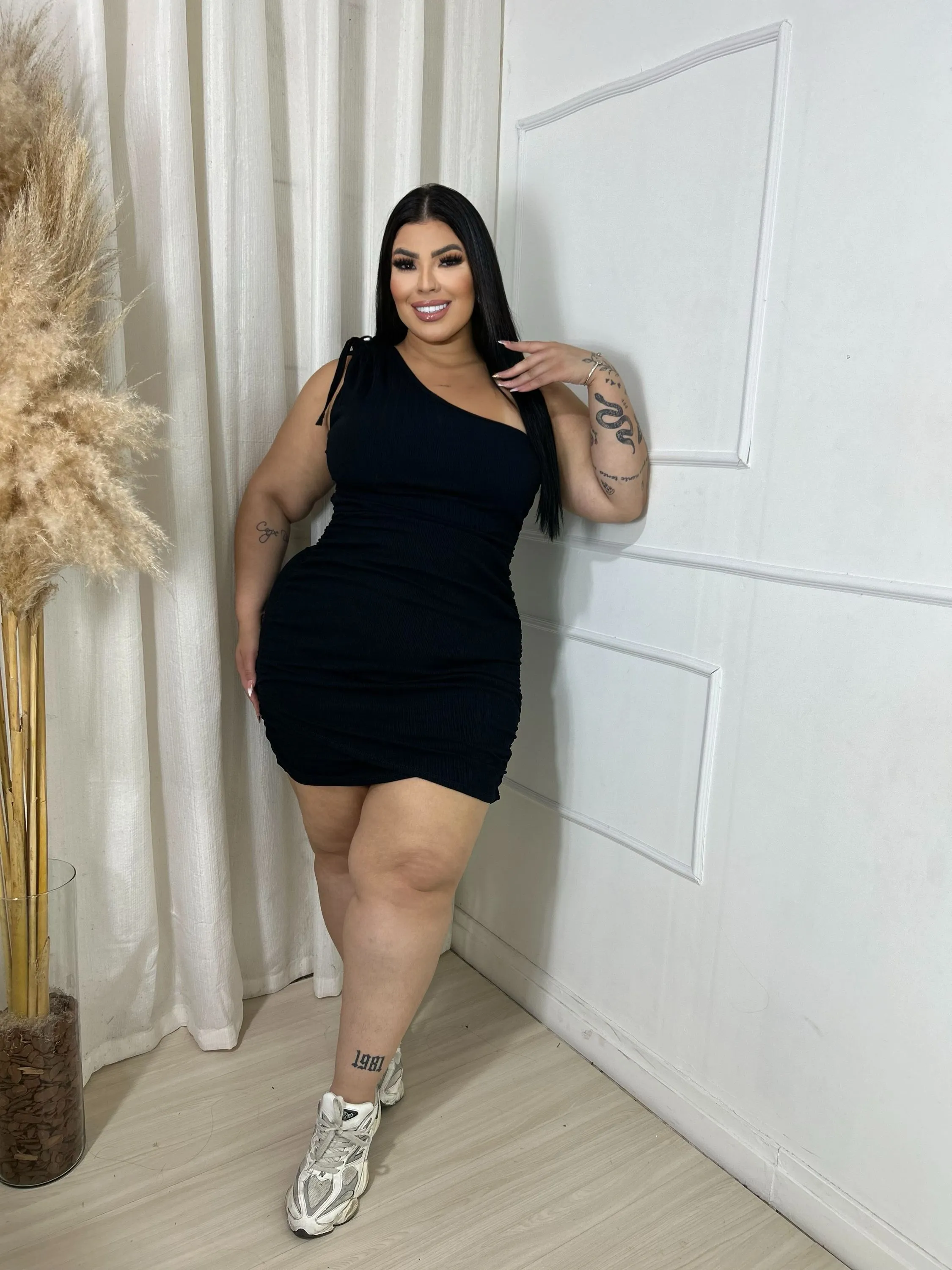 VESTIDO MULA MANCA PLUS SIZE CANELADO PREMIUM